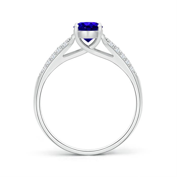 AAAA - Tanzanite / 1.09 CT / 14 KT White Gold