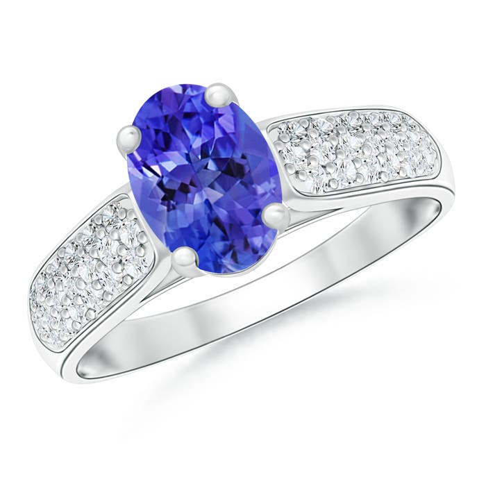 AAA - Tanzanite / 1.59 CT / 14 KT White Gold