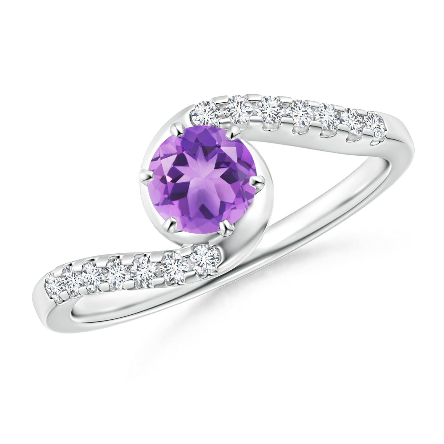 A - Amethyst / 0.62 CT / 14 KT White Gold