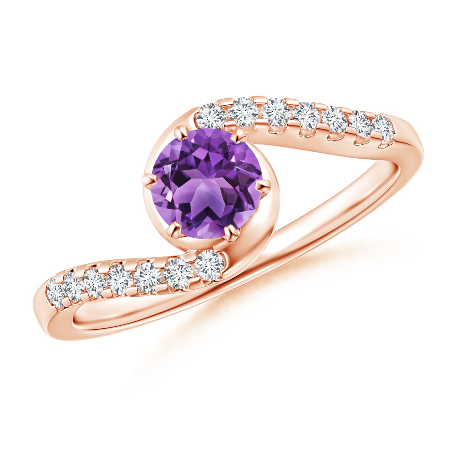 AA - Amethyst / 0.62 CT / 14 KT Rose Gold