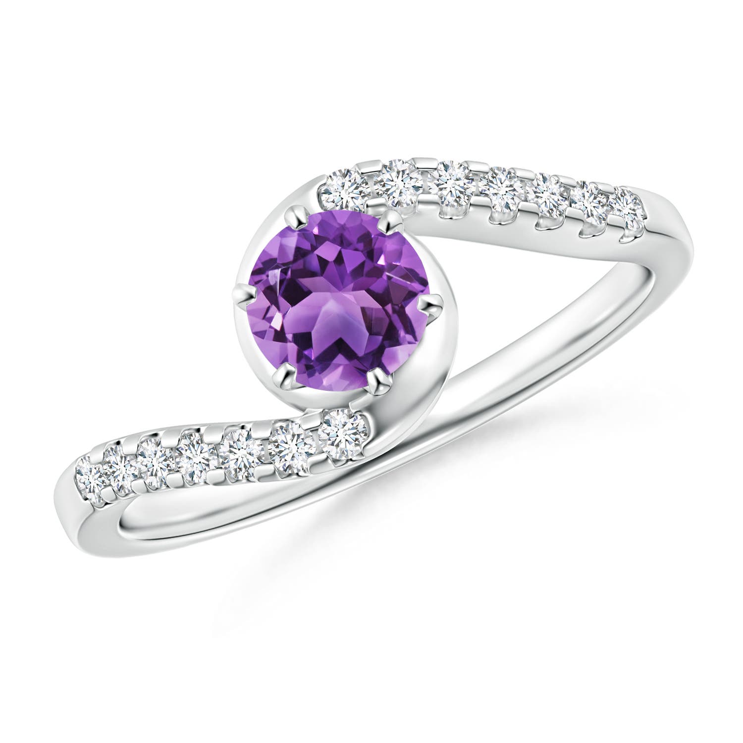 AA - Amethyst / 0.62 CT / 14 KT White Gold