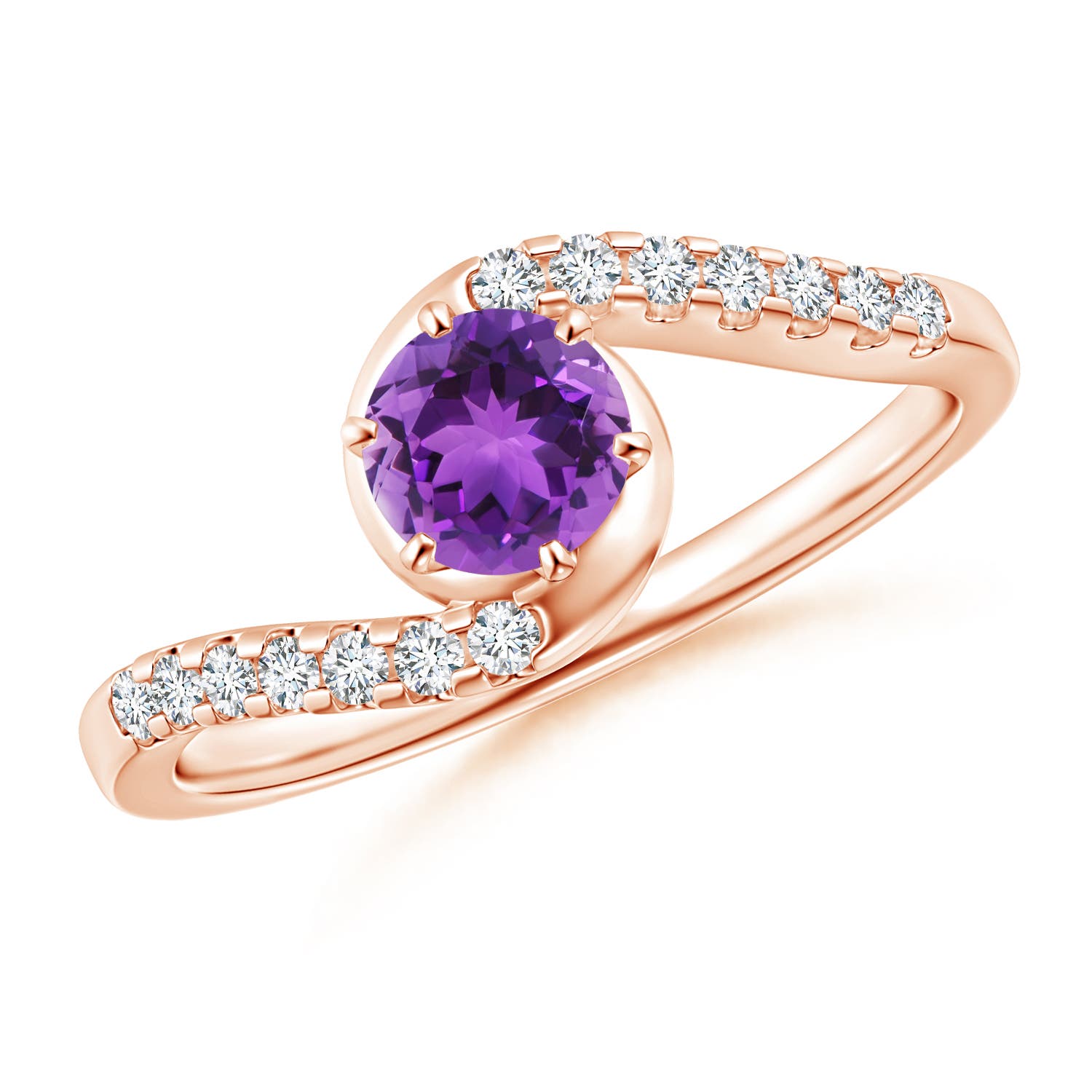 AAA - Amethyst / 0.62 CT / 14 KT Rose Gold