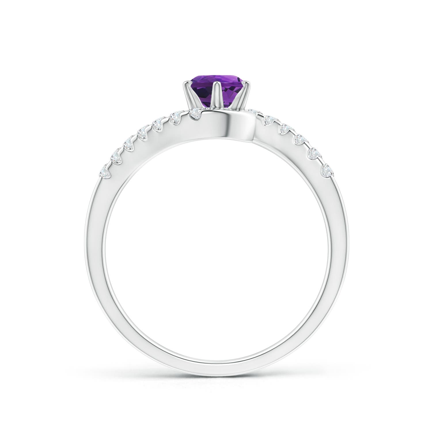 AAAA - Amethyst / 0.62 CT / 14 KT White Gold