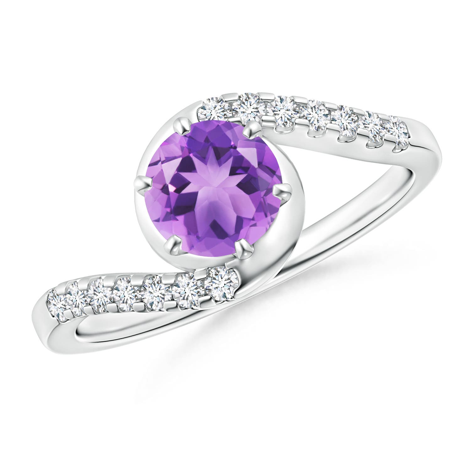 A - Amethyst / 1 CT / 14 KT White Gold