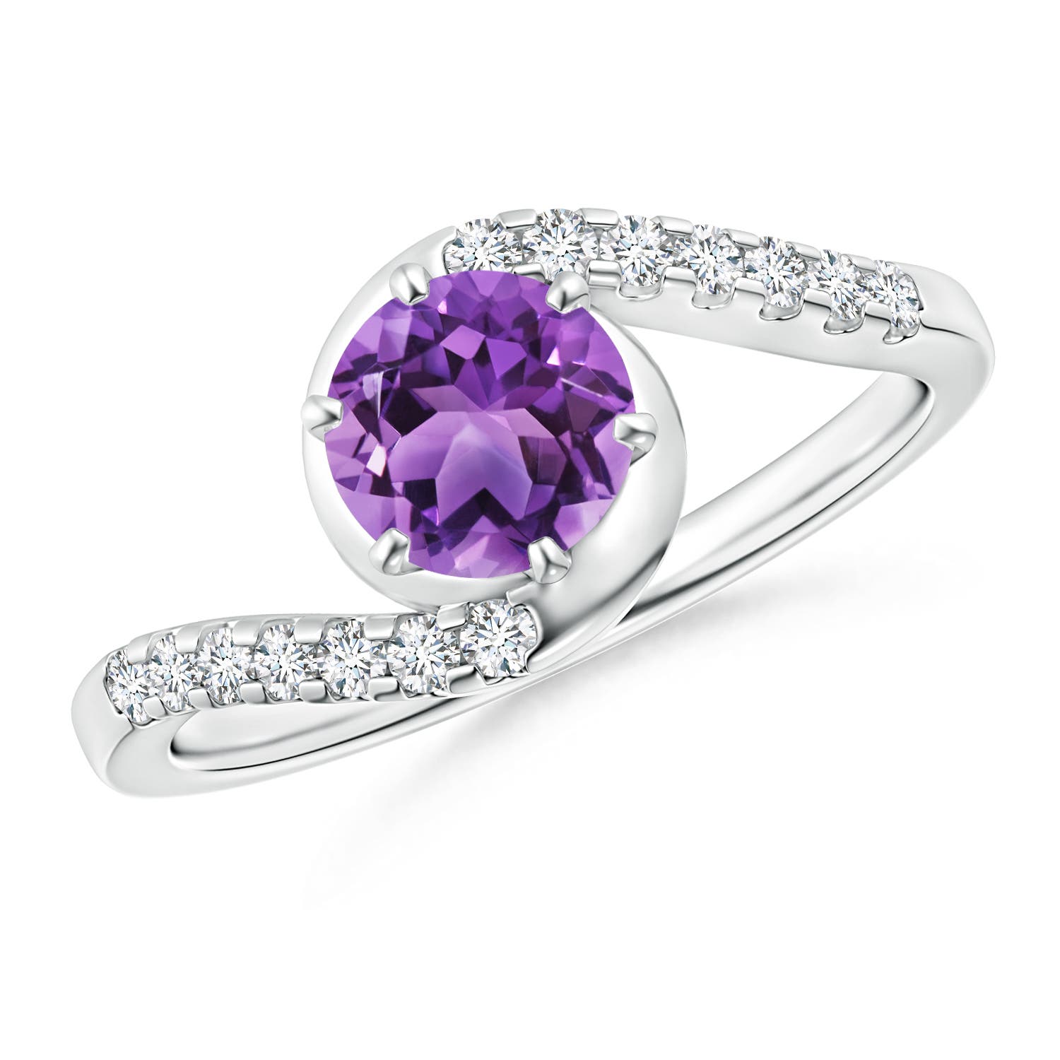 AA - Amethyst / 1 CT / 14 KT White Gold