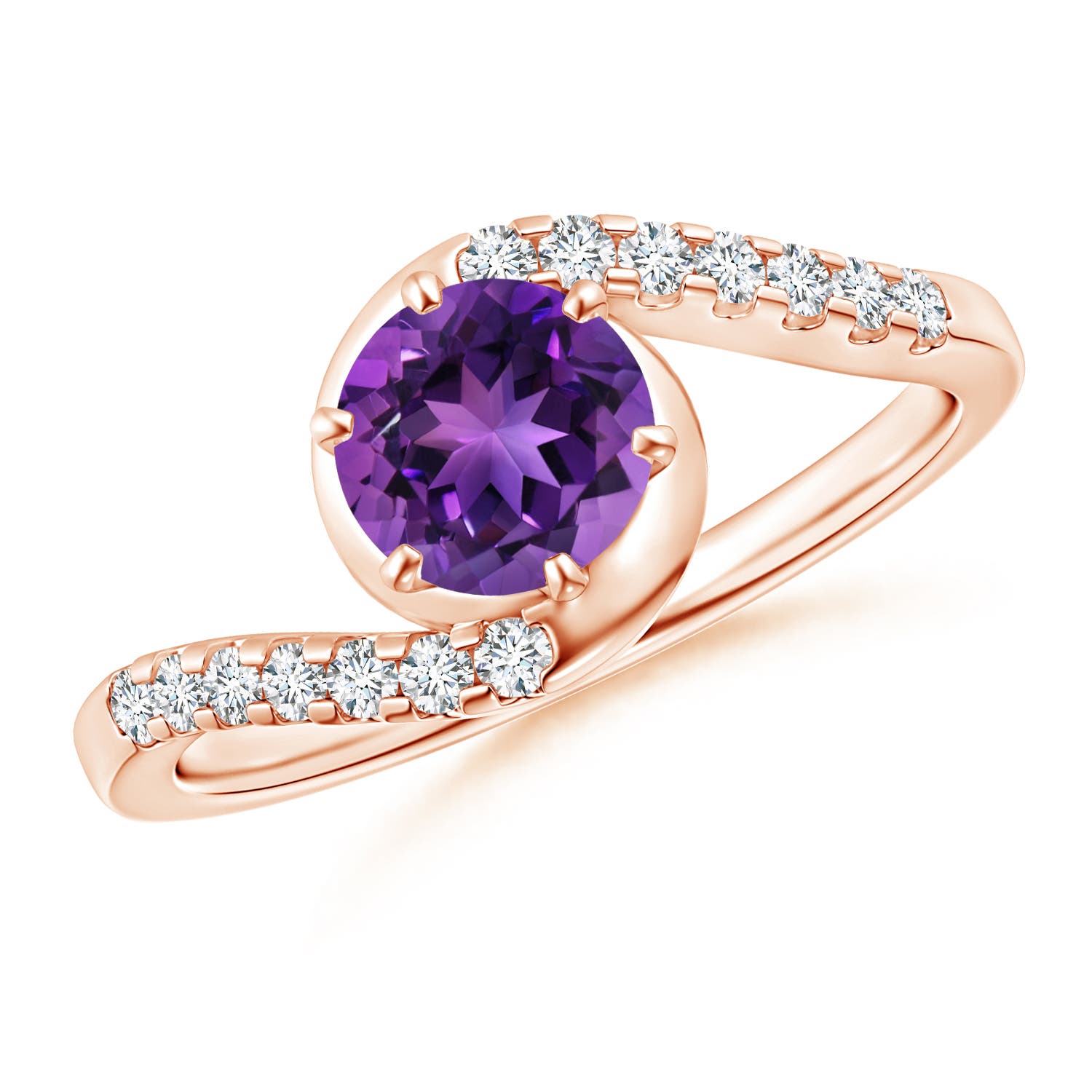 AAAA - Amethyst / 1 CT / 14 KT Rose Gold