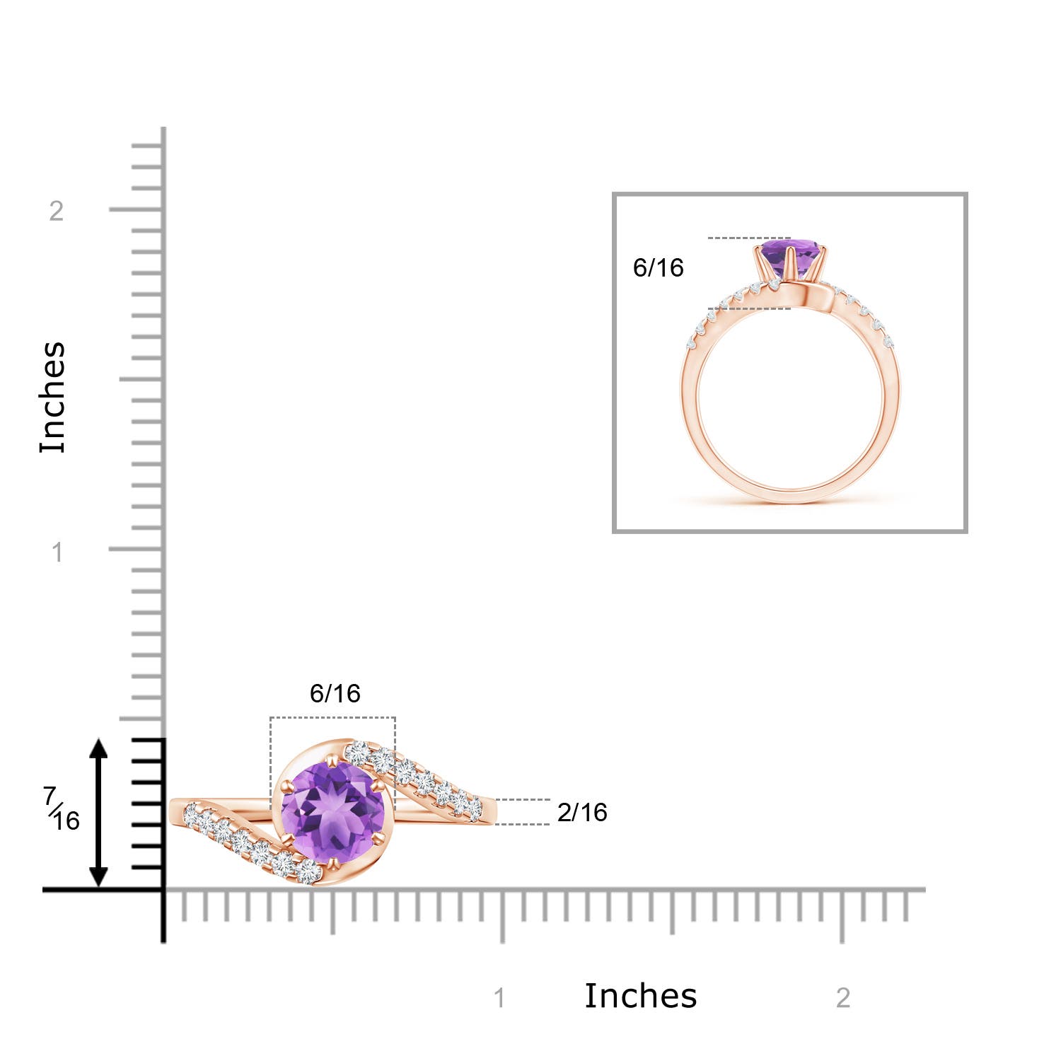 A - Amethyst / 1.5 CT / 14 KT Rose Gold