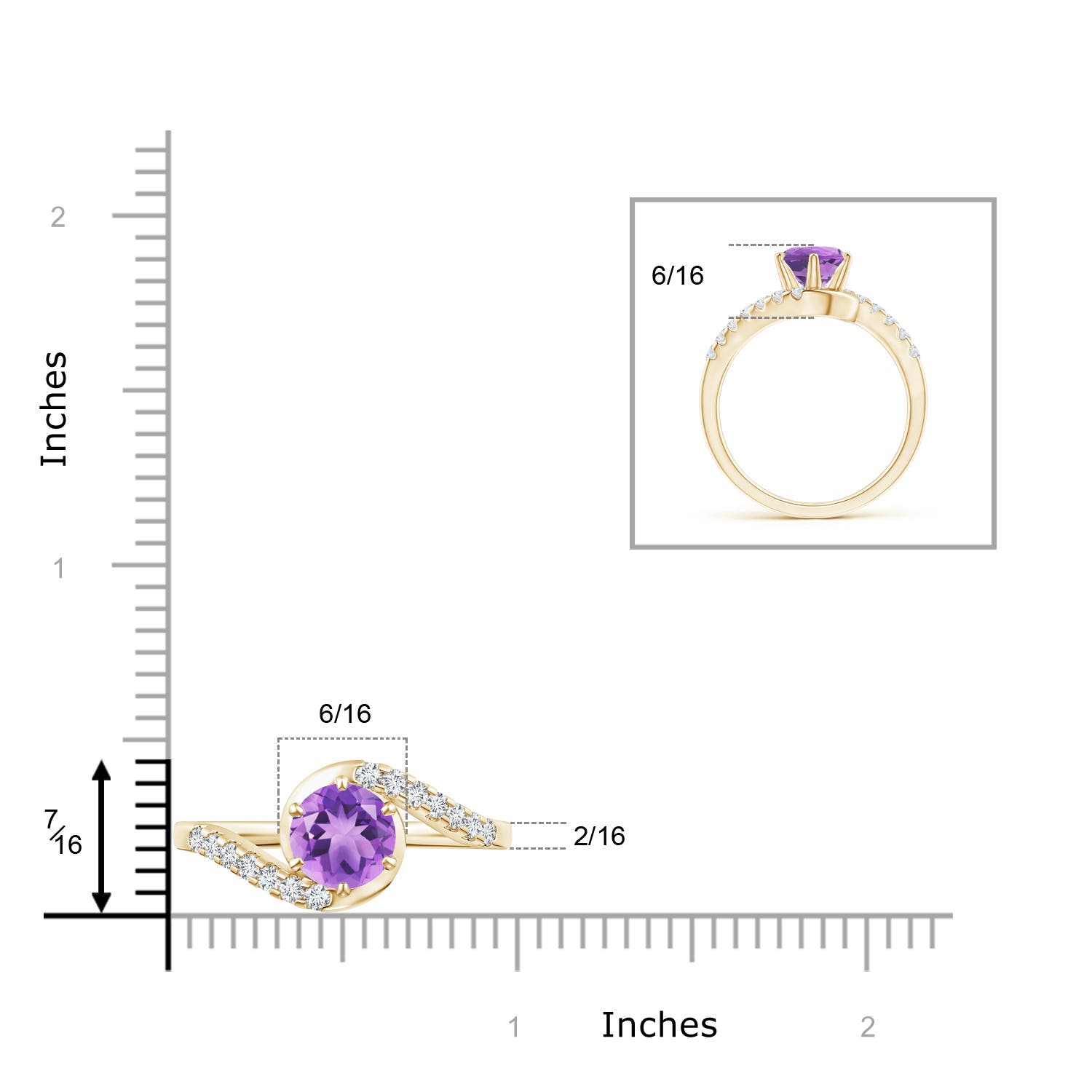 A - Amethyst / 1.5 CT / 14 KT Yellow Gold