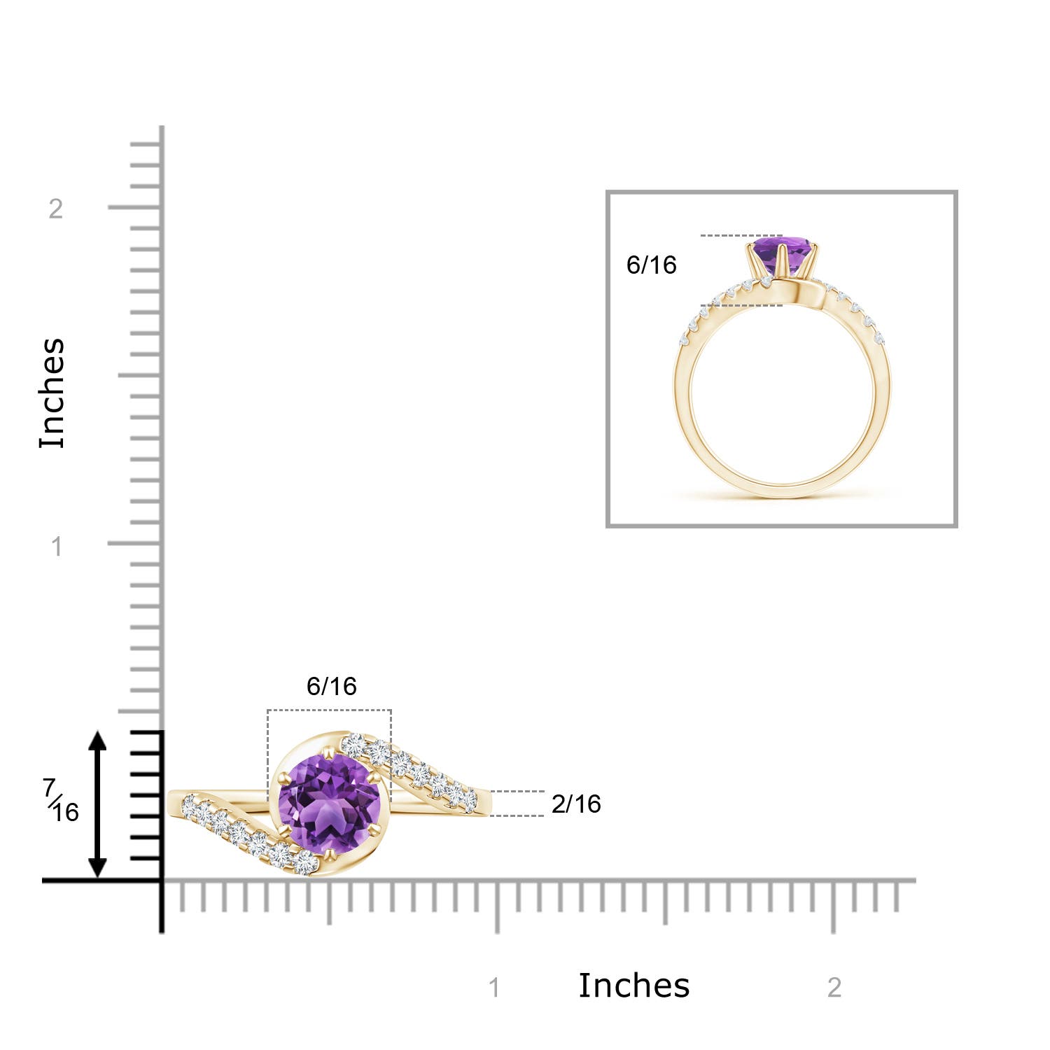 AA - Amethyst / 1.5 CT / 14 KT Yellow Gold