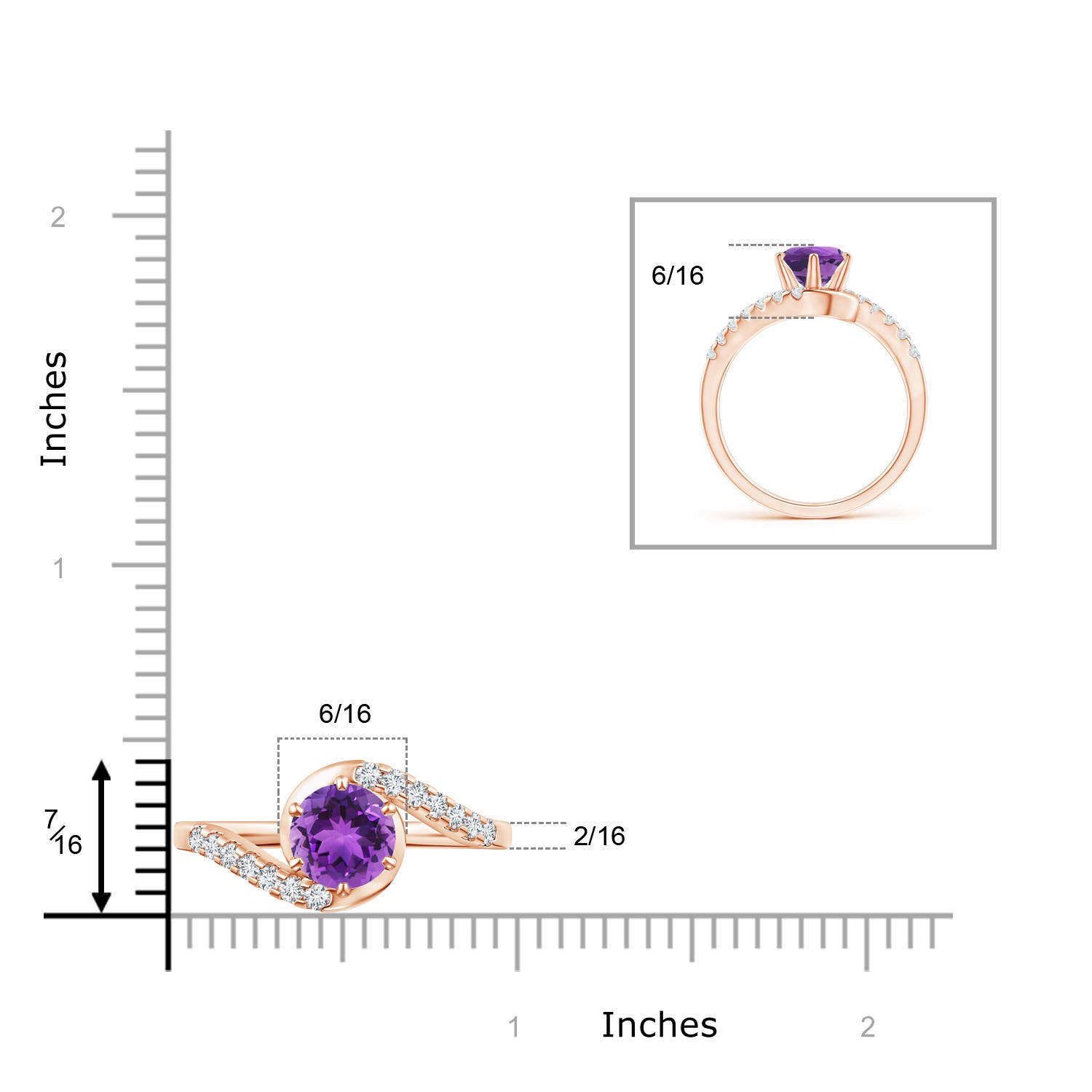 AAA - Amethyst / 1.5 CT / 14 KT Rose Gold