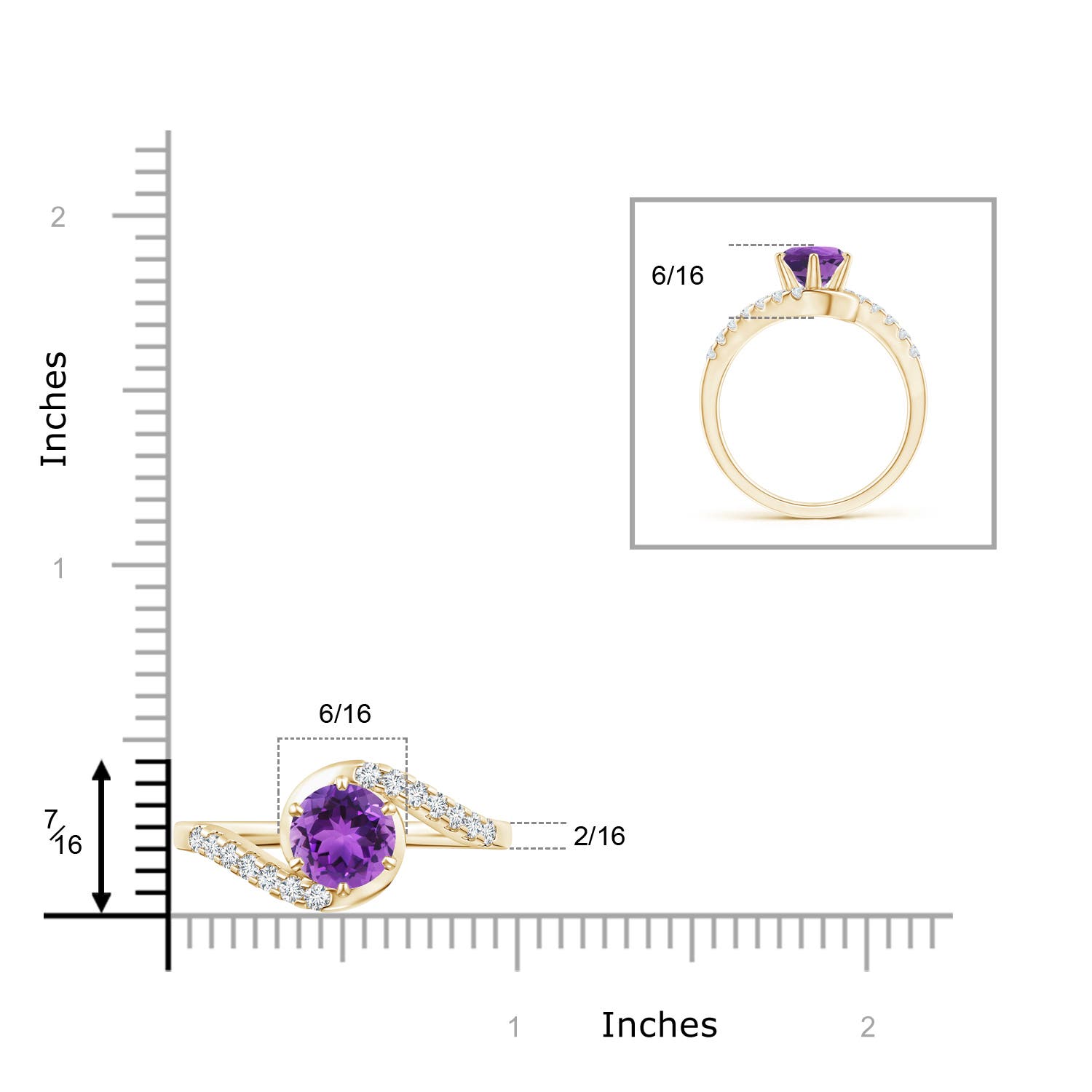 AAA - Amethyst / 1.5 CT / 14 KT Yellow Gold