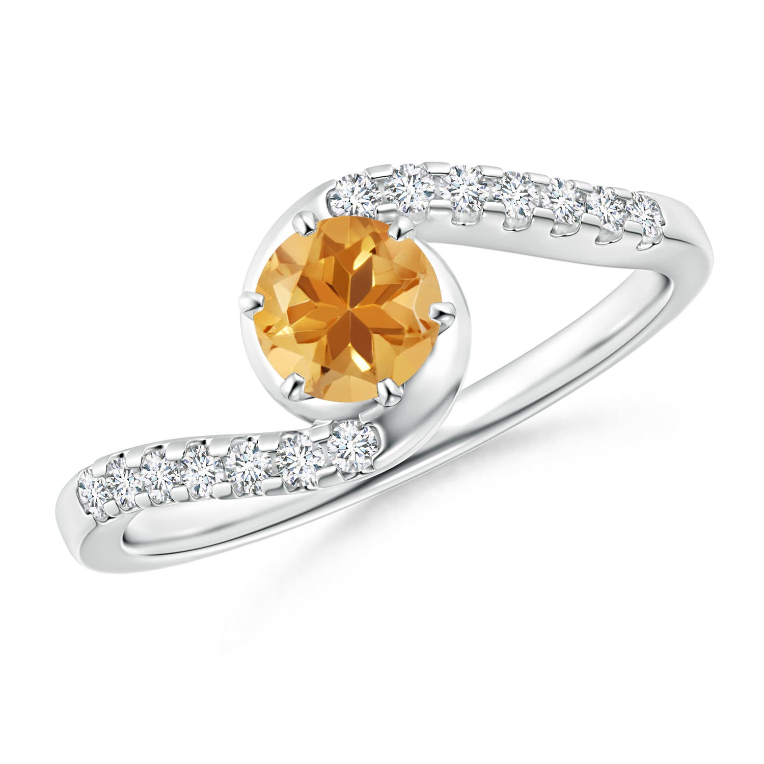 A - Citrine / 0.62 CT / 14 KT White Gold