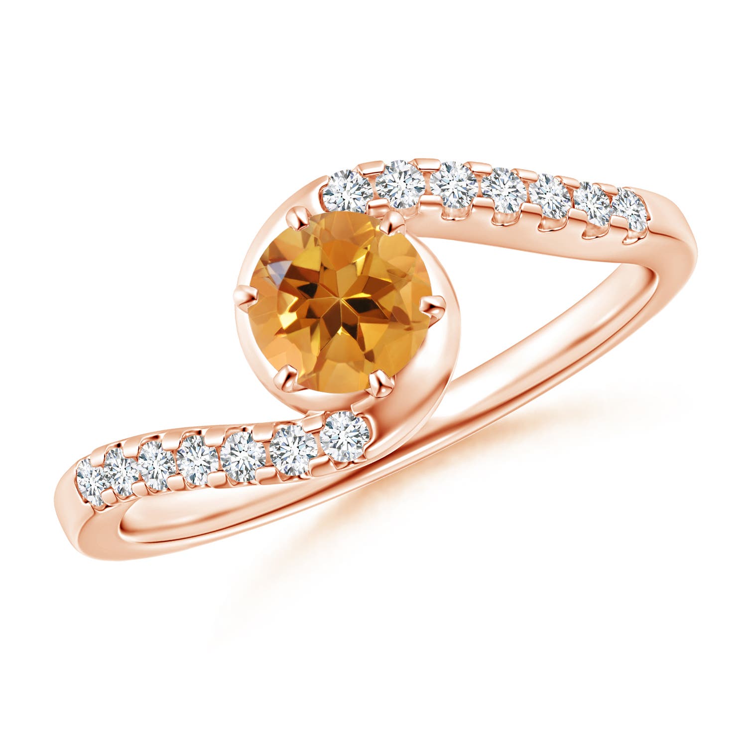 AA - Citrine / 0.62 CT / 14 KT Rose Gold