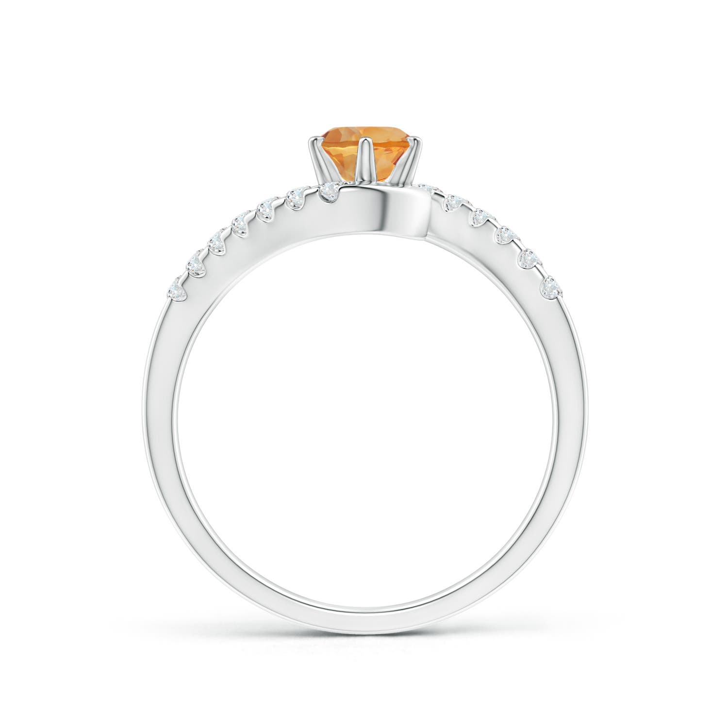 AA - Citrine / 0.62 CT / 14 KT White Gold