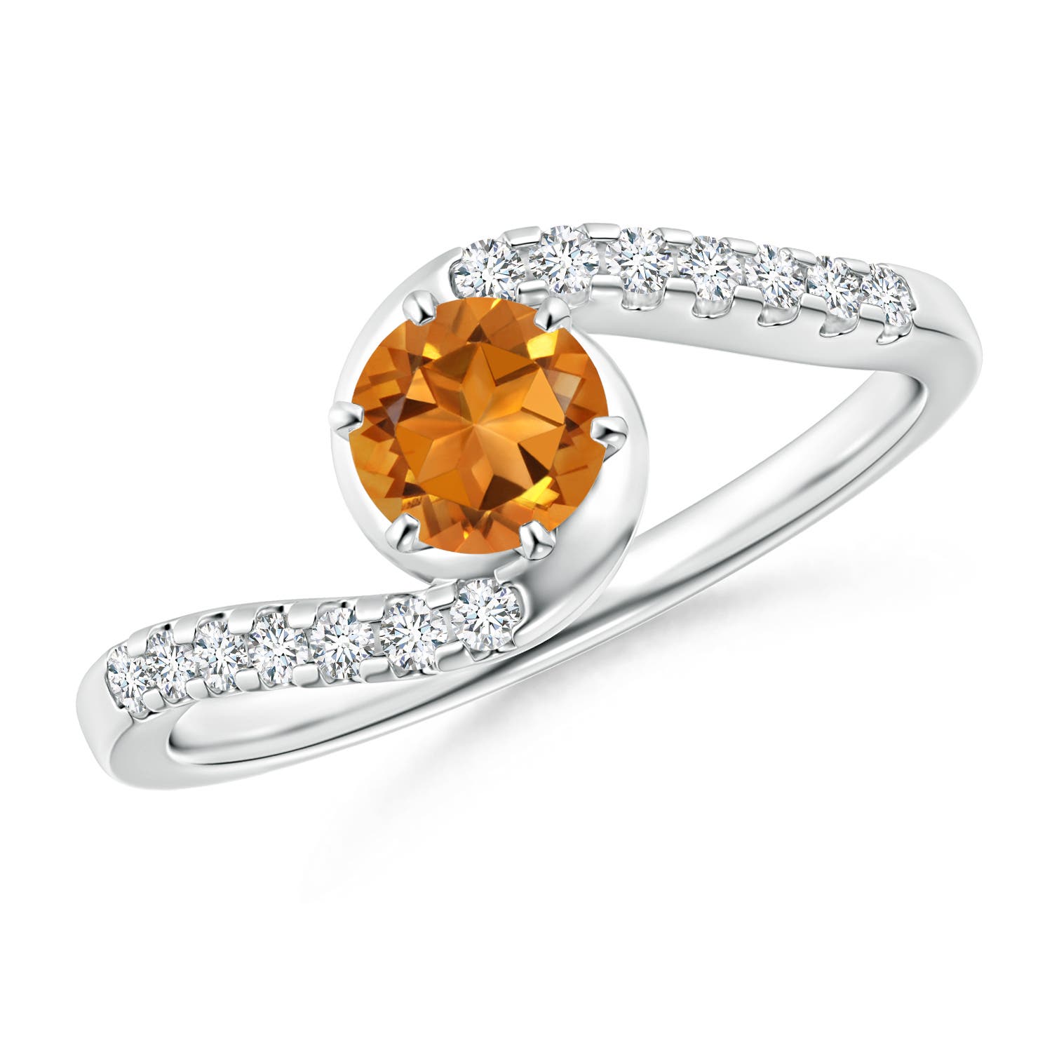 AAA - Citrine / 0.62 CT / 14 KT White Gold