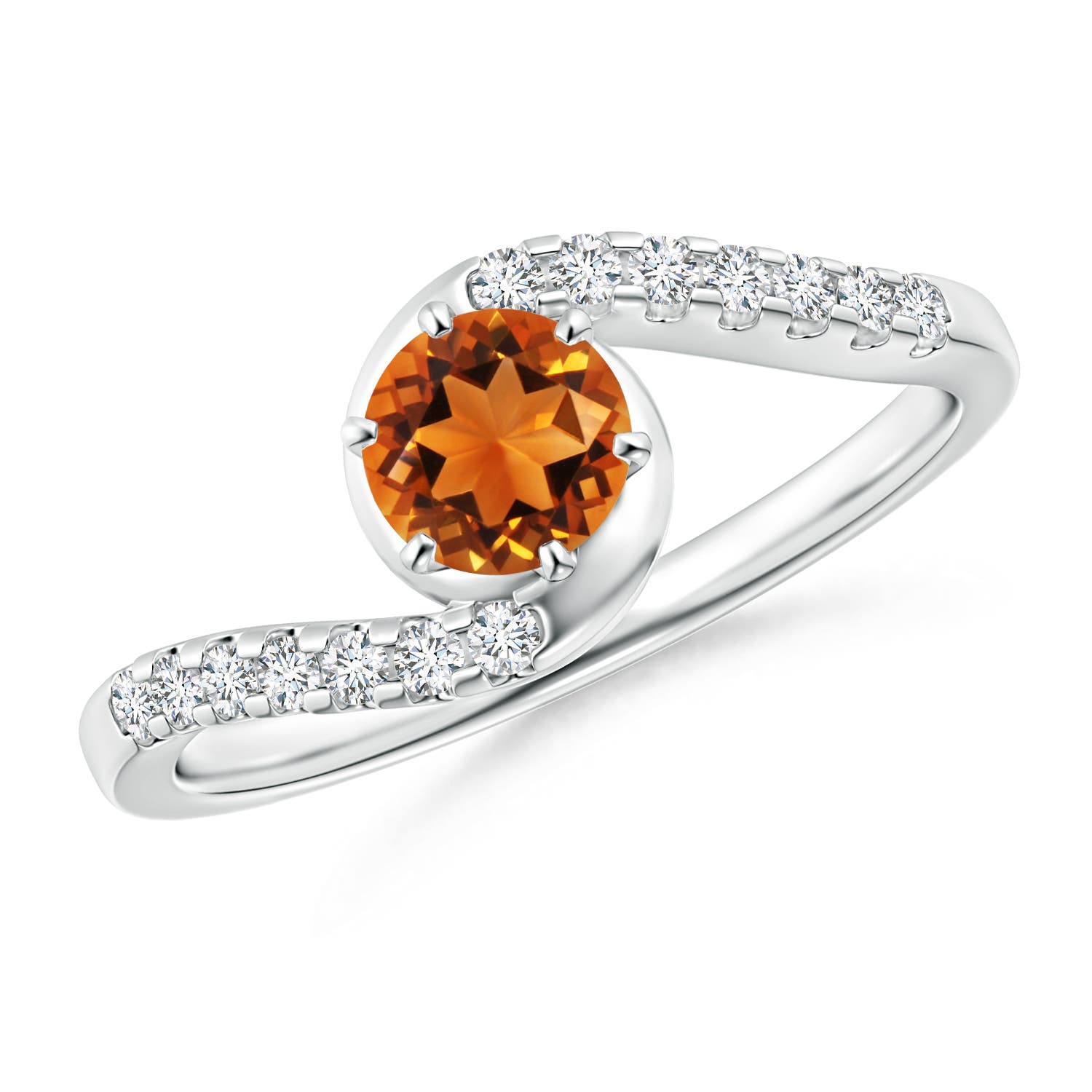 AAAA - Citrine / 0.62 CT / 14 KT White Gold