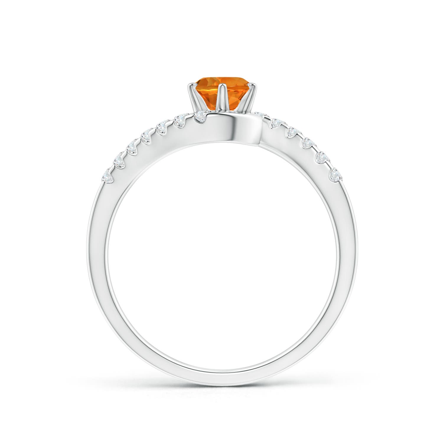 AAAA - Citrine / 0.62 CT / 14 KT White Gold