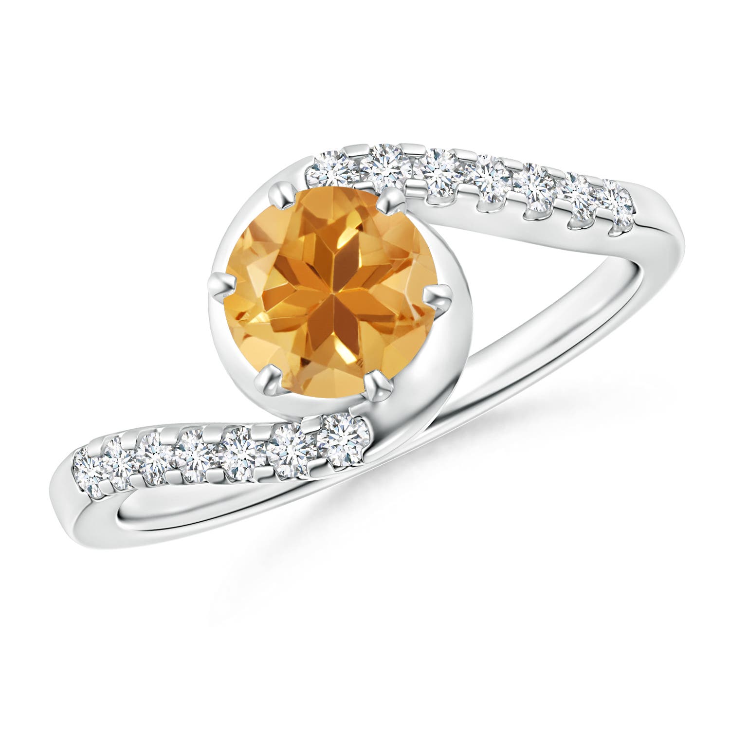 A - Citrine / 0.9 CT / 14 KT White Gold