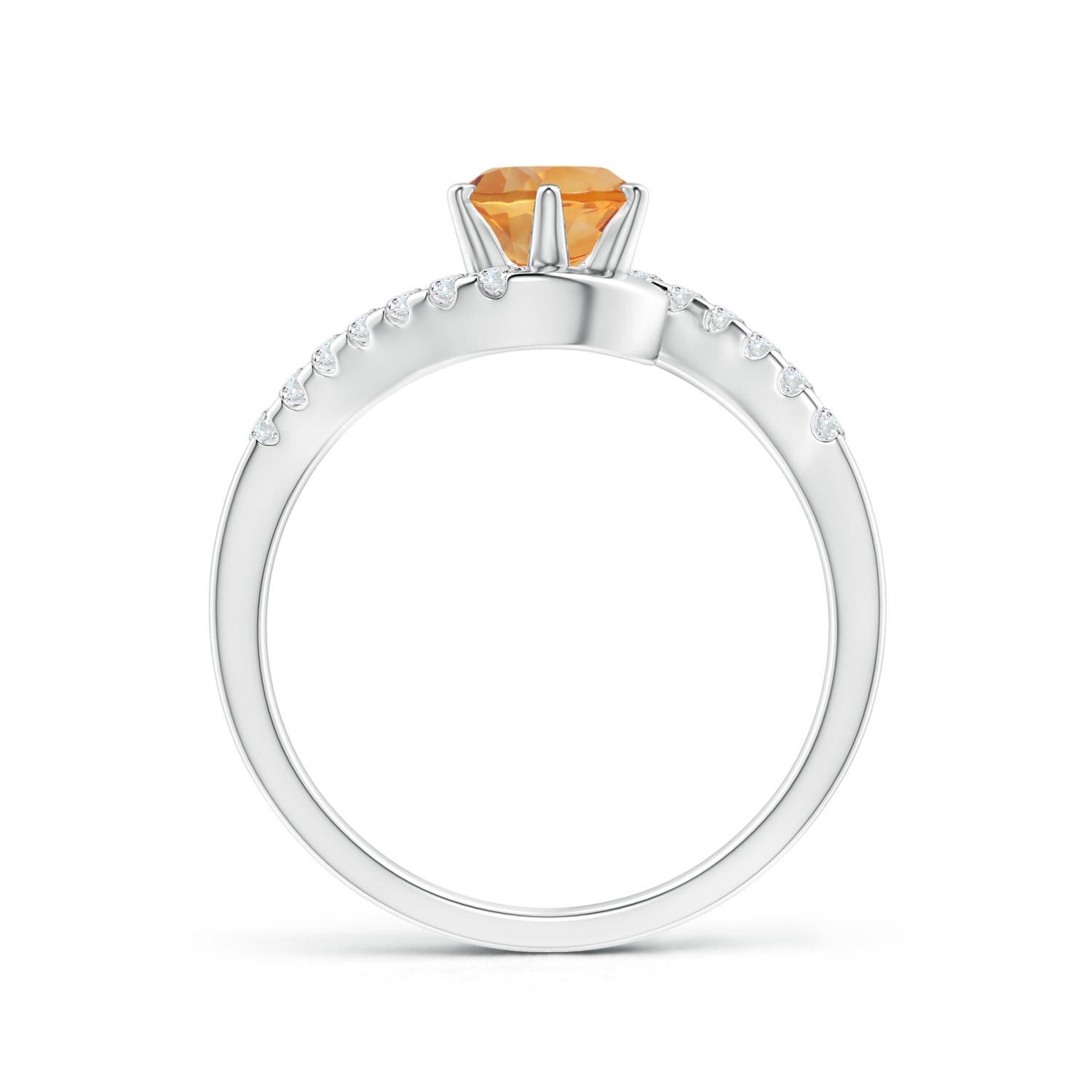 AA - Citrine / 0.9 CT / 14 KT White Gold