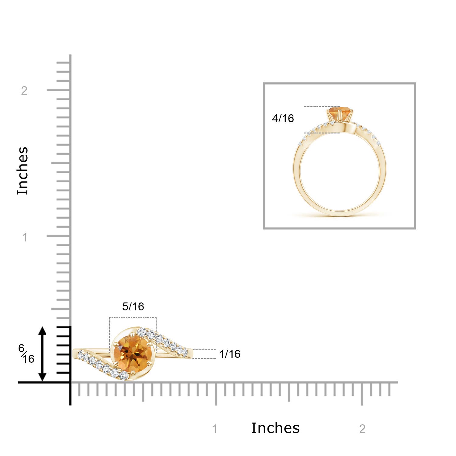 AA - Citrine / 0.9 CT / 14 KT Yellow Gold