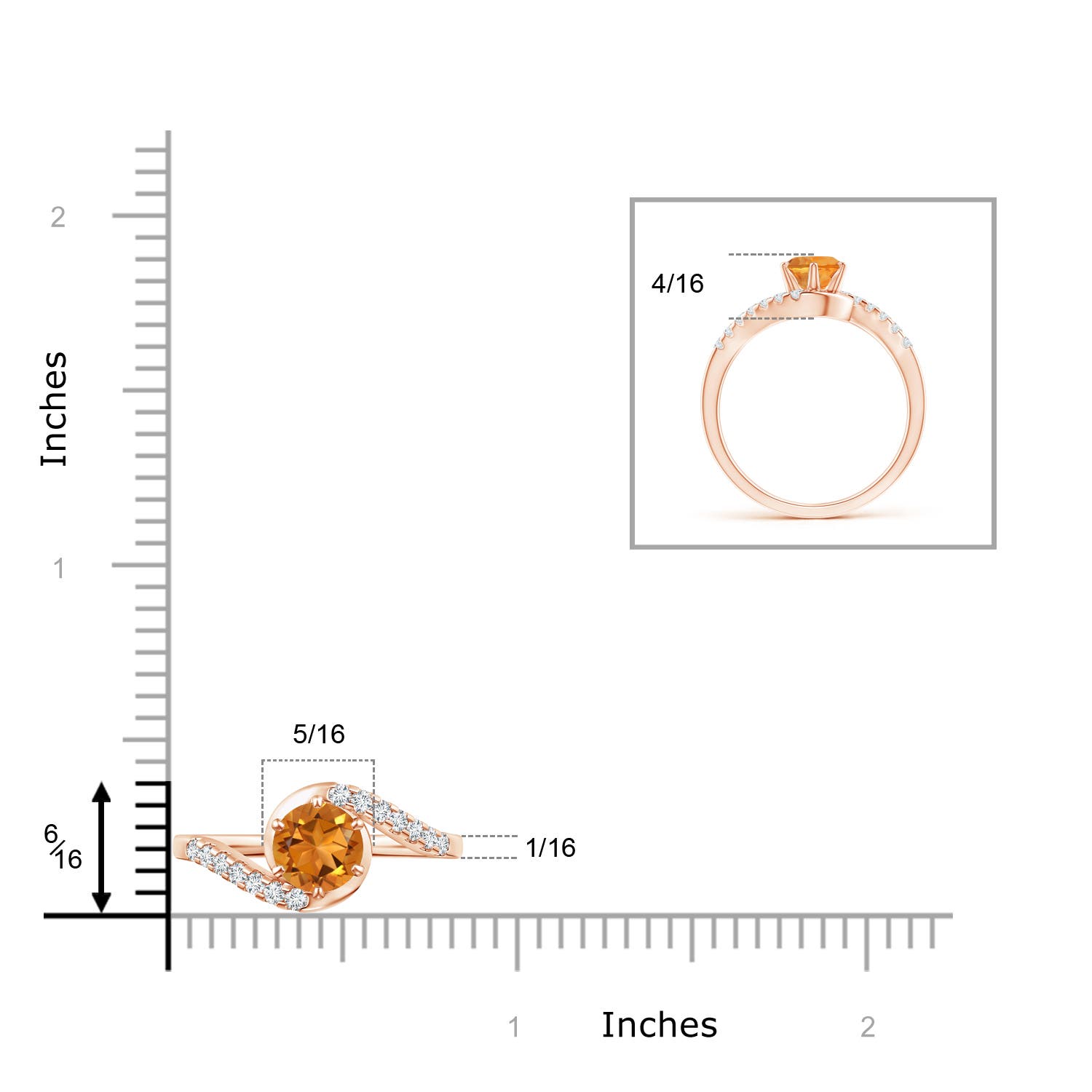 AAA - Citrine / 0.9 CT / 14 KT Rose Gold