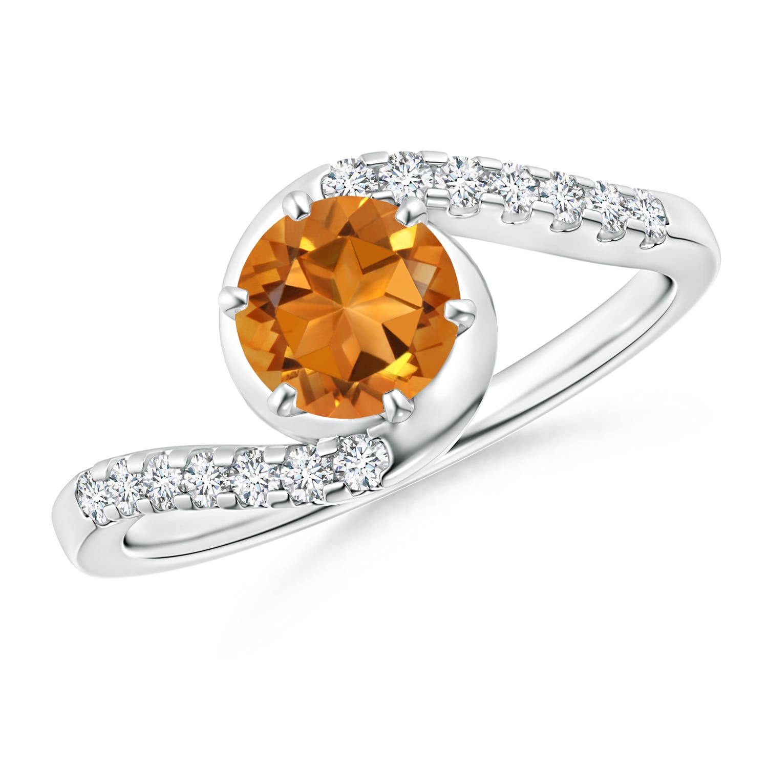 AAA - Citrine / 0.9 CT / 14 KT White Gold