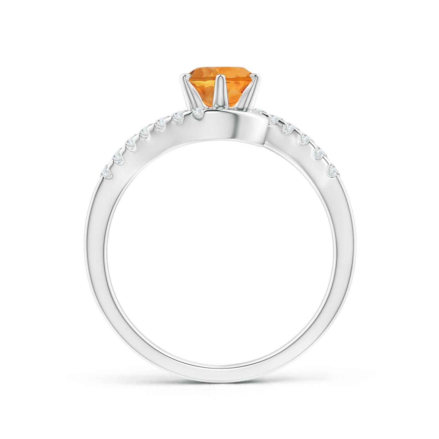 AAA - Citrine / 0.9 CT / 14 KT White Gold