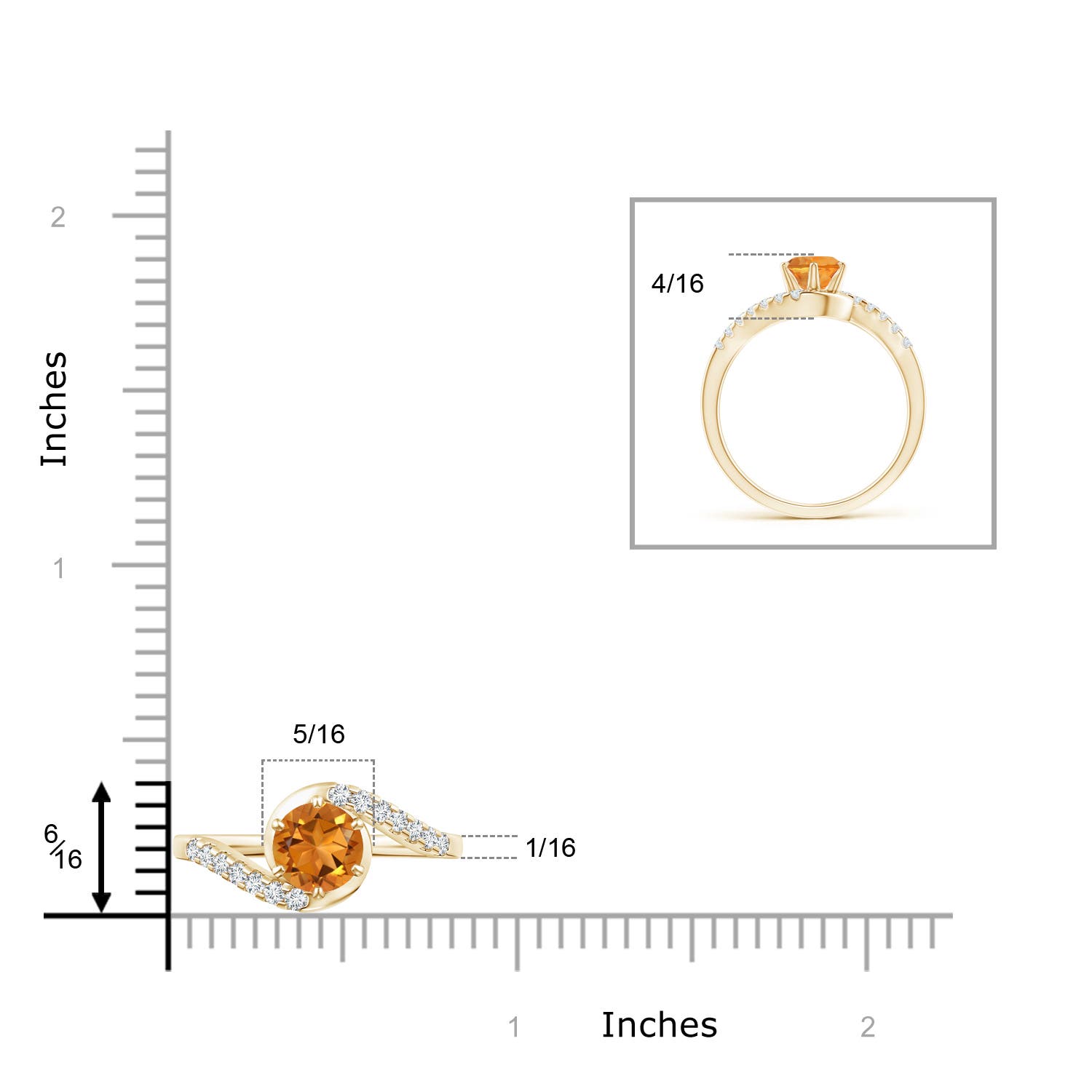 AAA - Citrine / 0.9 CT / 14 KT Yellow Gold