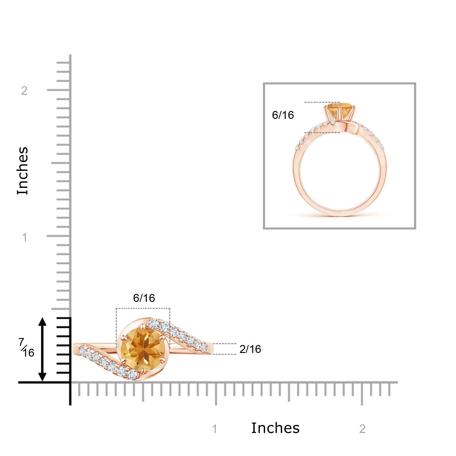 A - Citrine / 1.6 CT / 14 KT Rose Gold