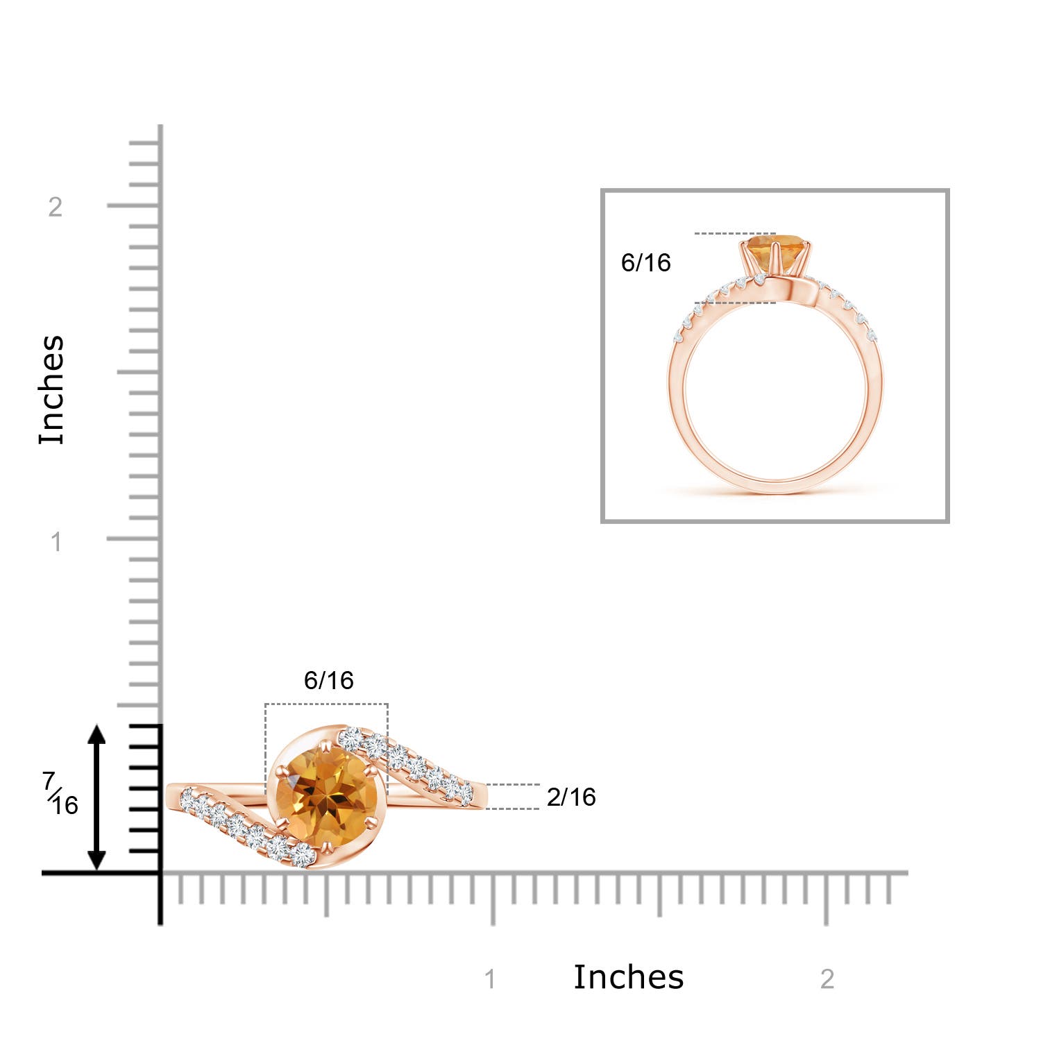 AA - Citrine / 1.6 CT / 14 KT Rose Gold