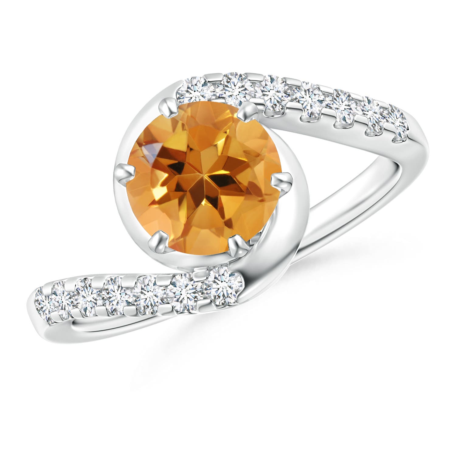 AA - Citrine / 1.6 CT / 14 KT White Gold