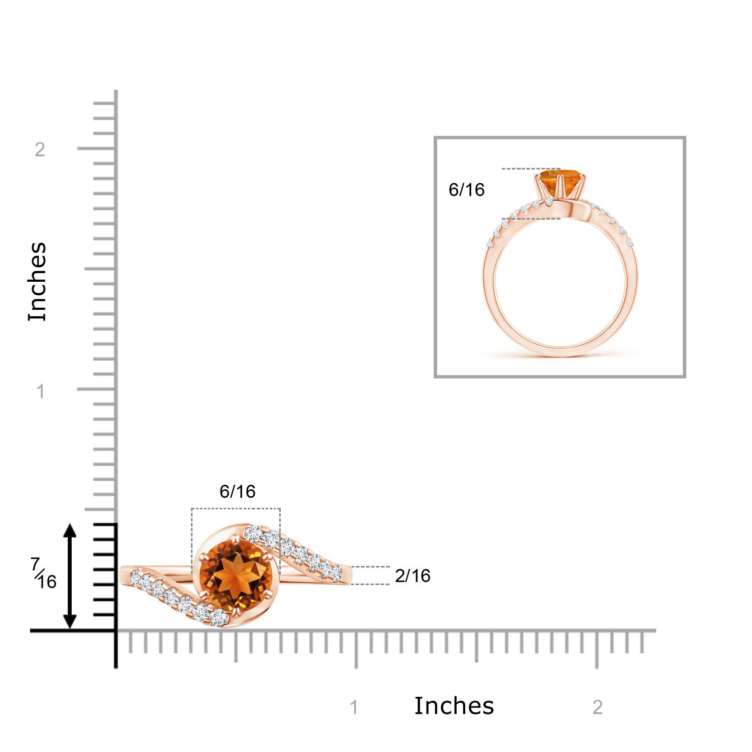 AAAA - Citrine / 1.6 CT / 14 KT Rose Gold