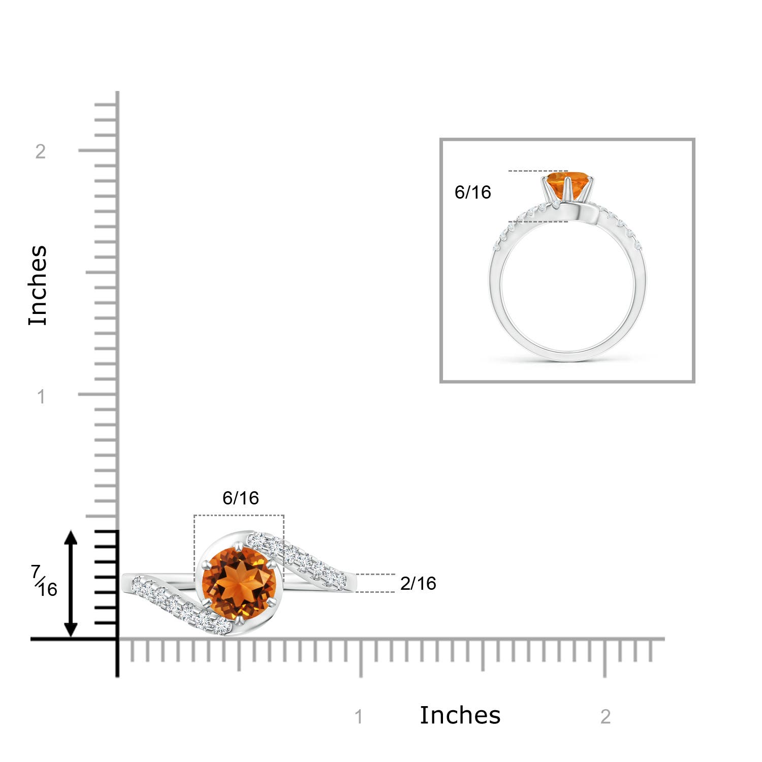 AAAA - Citrine / 1.6 CT / 14 KT White Gold