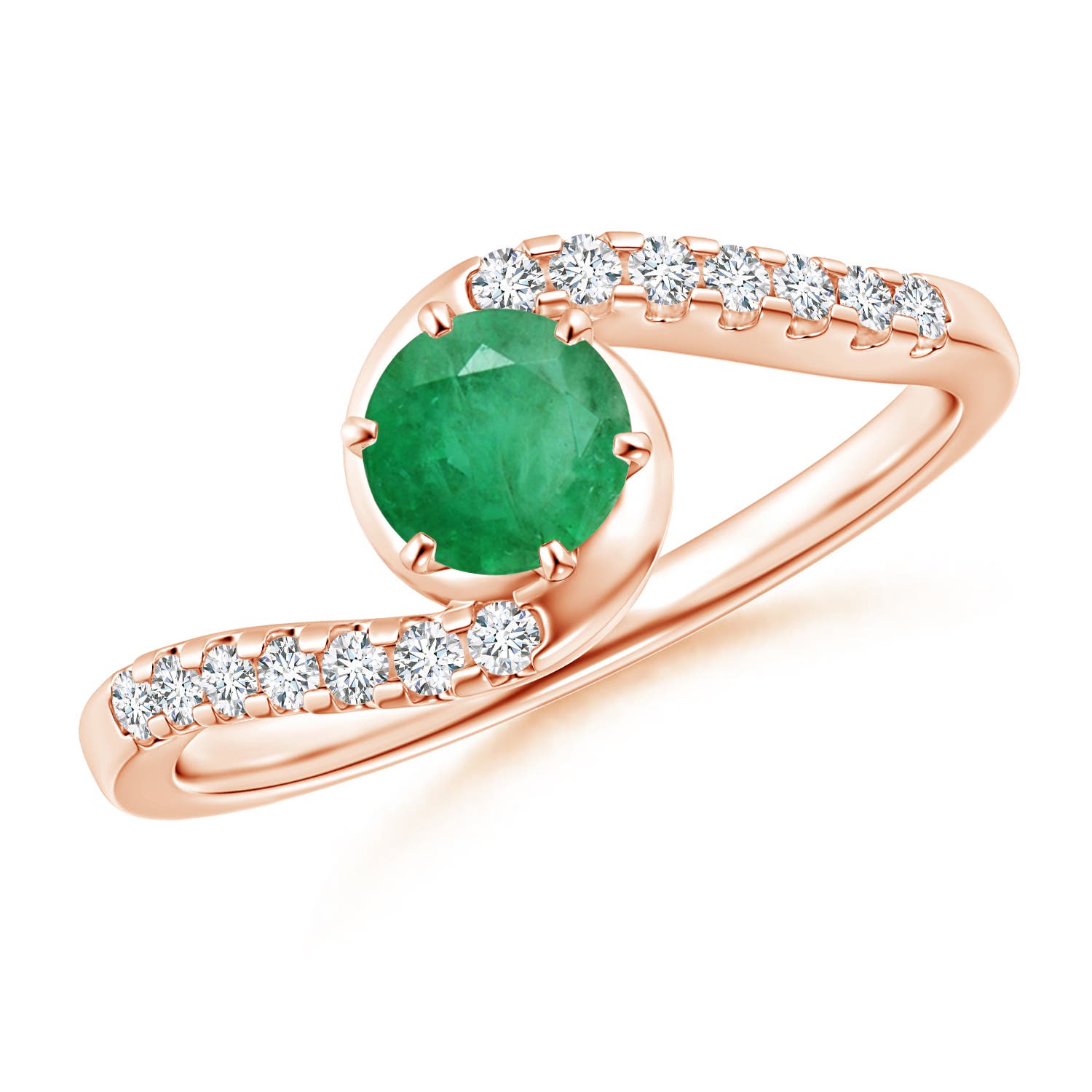 A - Emerald / 0.62 CT / 14 KT Rose Gold