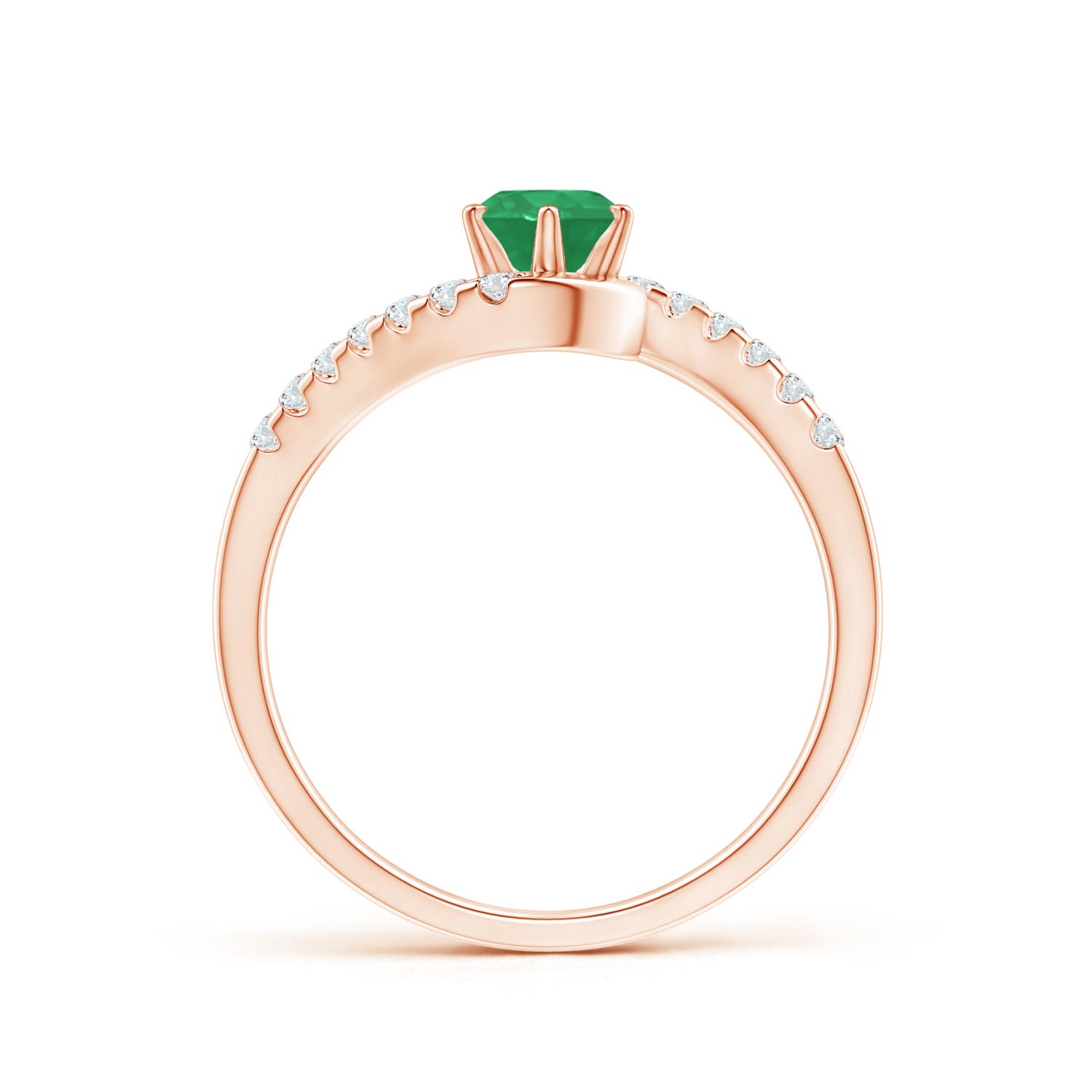 A - Emerald / 0.62 CT / 14 KT Rose Gold