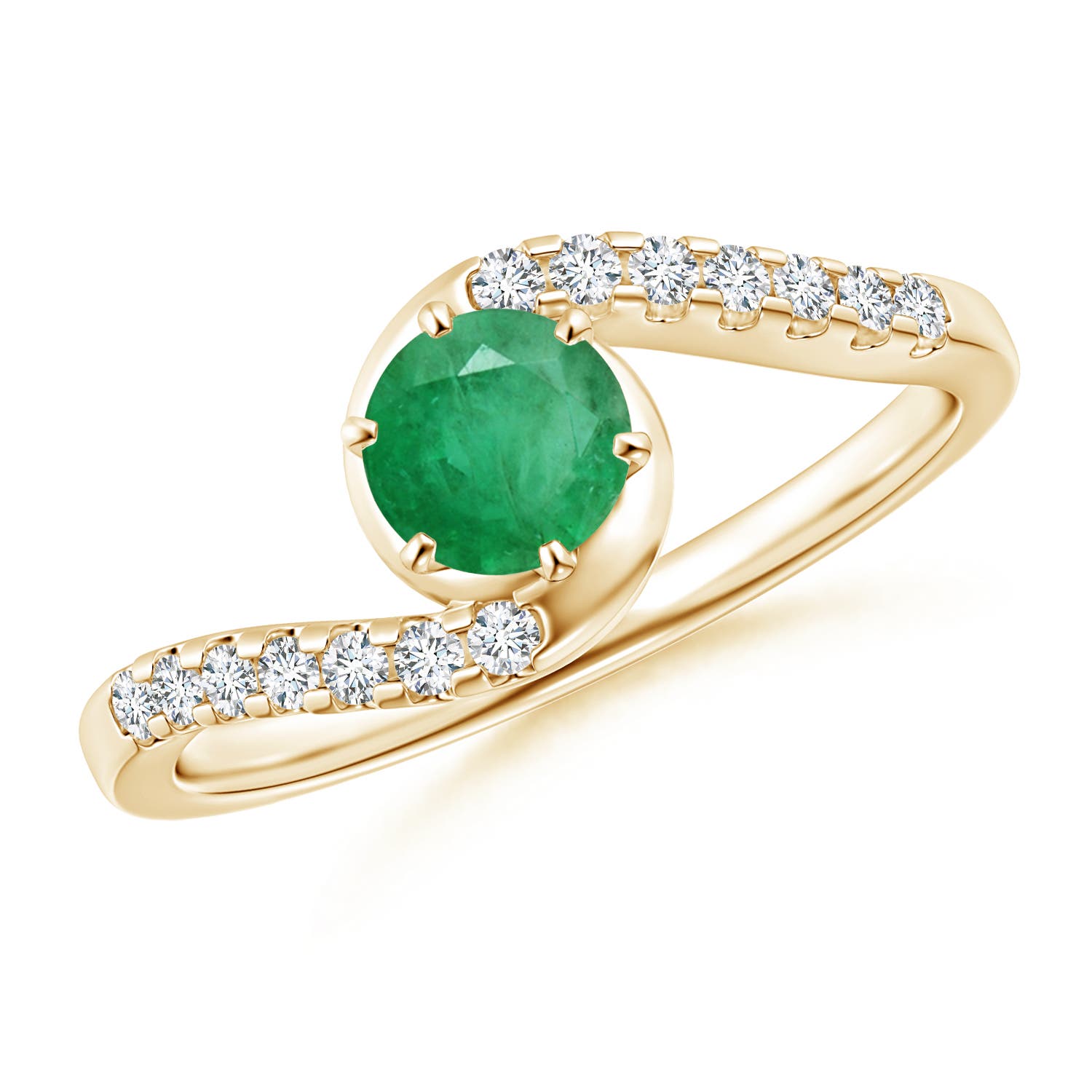 A - Emerald / 0.62 CT / 14 KT Yellow Gold