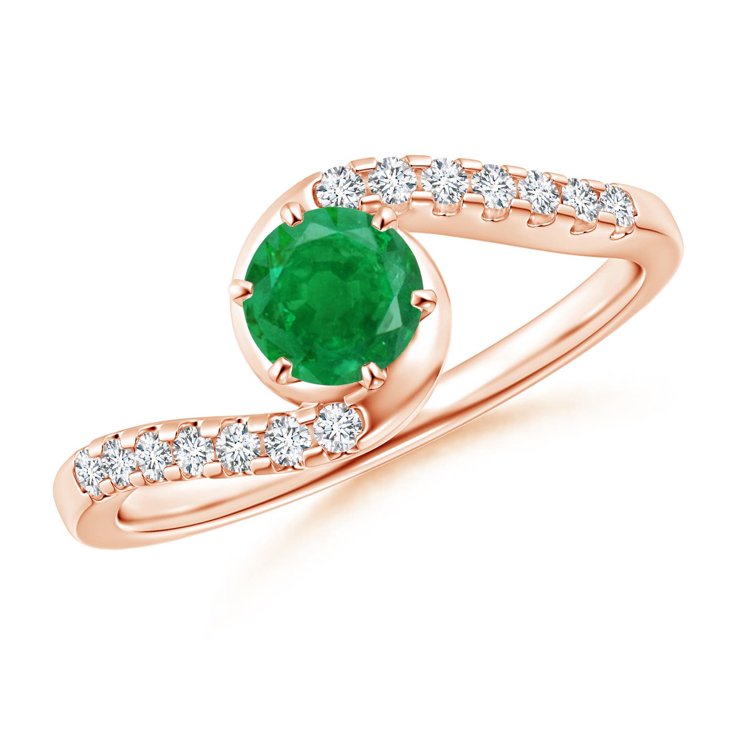 AA - Emerald / 0.62 CT / 14 KT Rose Gold