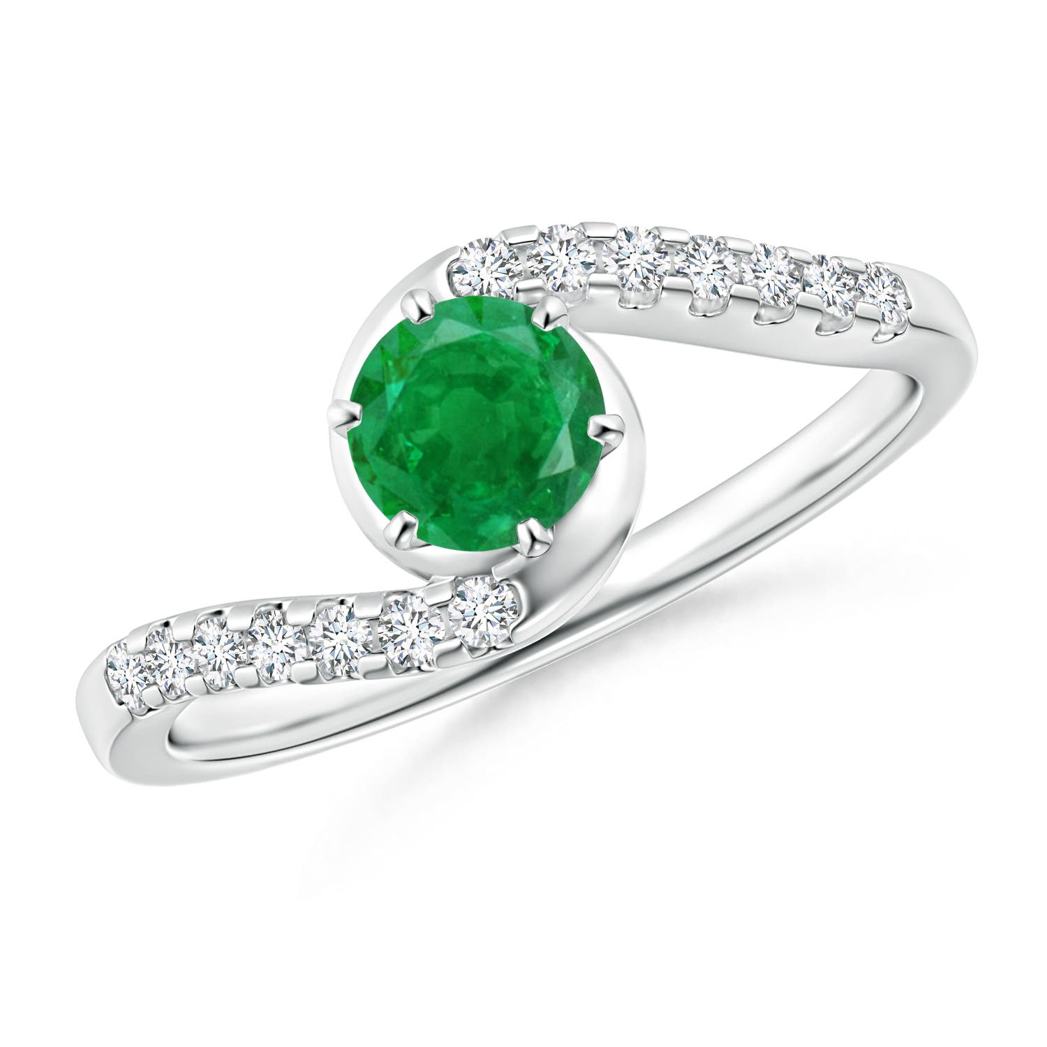 AA - Emerald / 0.62 CT / 14 KT White Gold