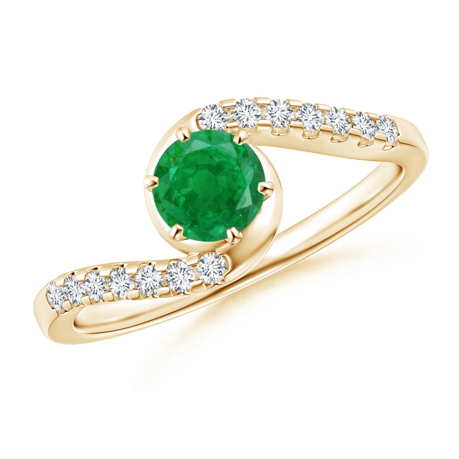 AA - Emerald / 0.62 CT / 14 KT Yellow Gold