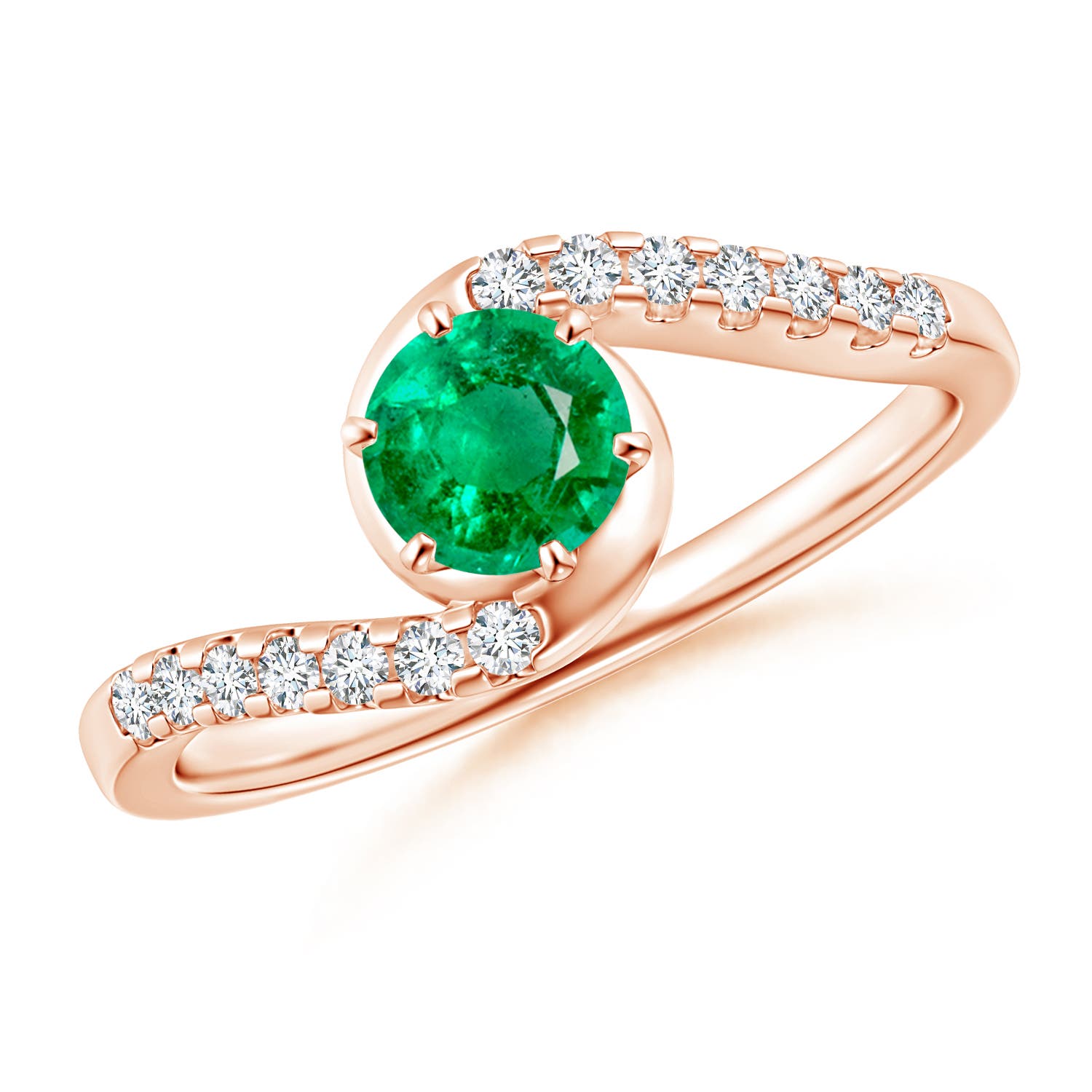 AAA - Emerald / 0.62 CT / 14 KT Rose Gold