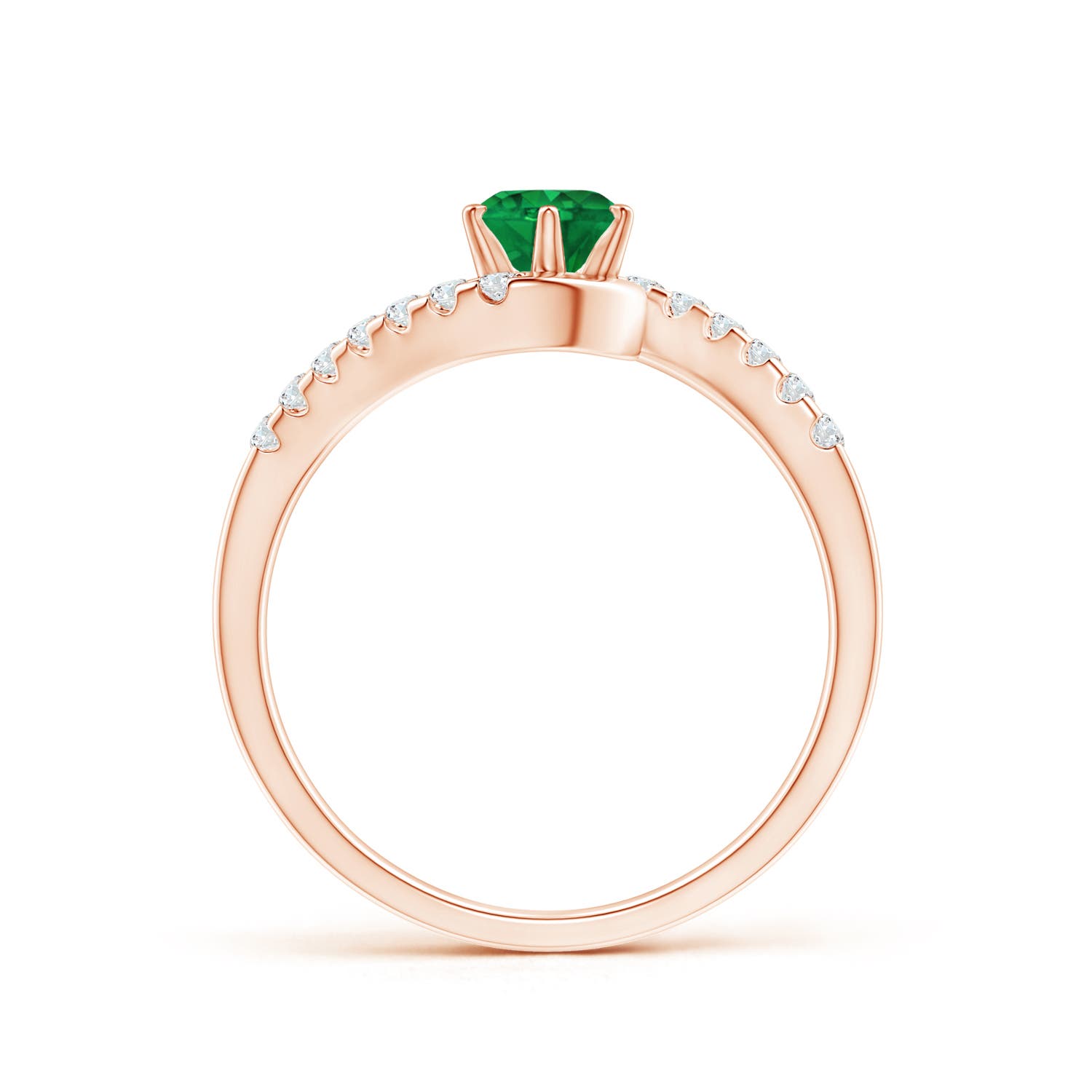 AAA - Emerald / 0.62 CT / 14 KT Rose Gold