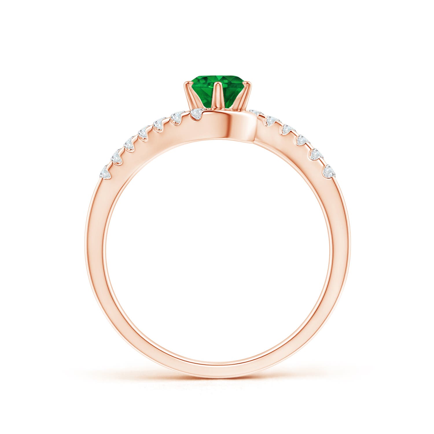 AAAA - Emerald / 0.62 CT / 14 KT Rose Gold