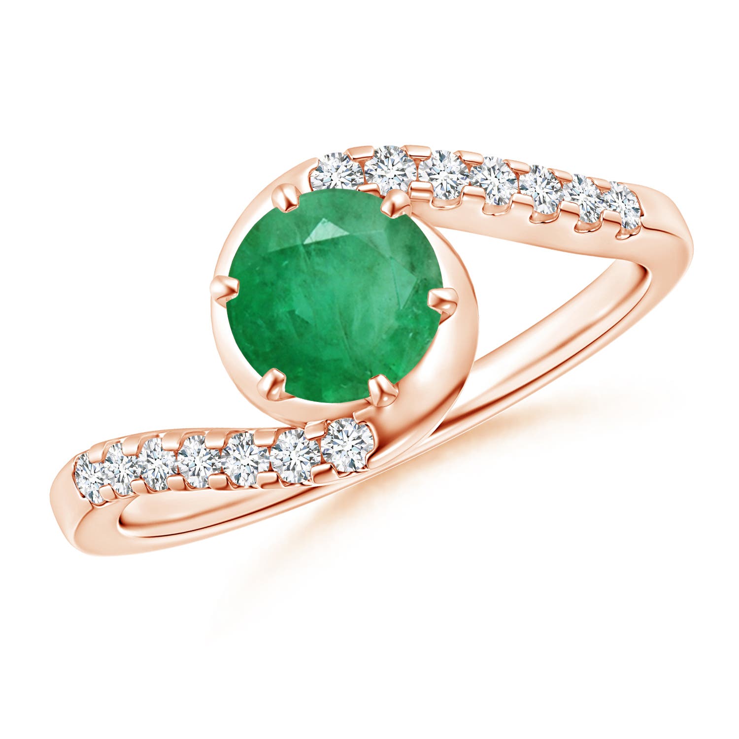 A - Emerald / 0.95 CT / 14 KT Rose Gold