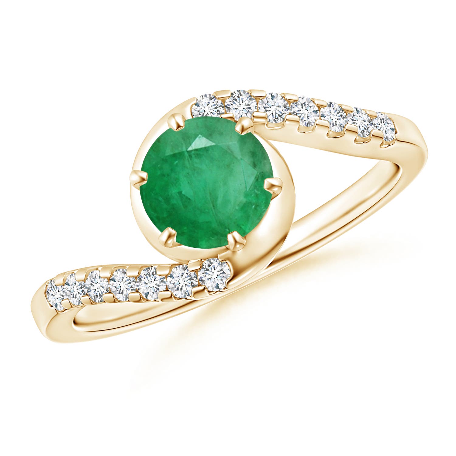 A - Emerald / 0.95 CT / 14 KT Yellow Gold