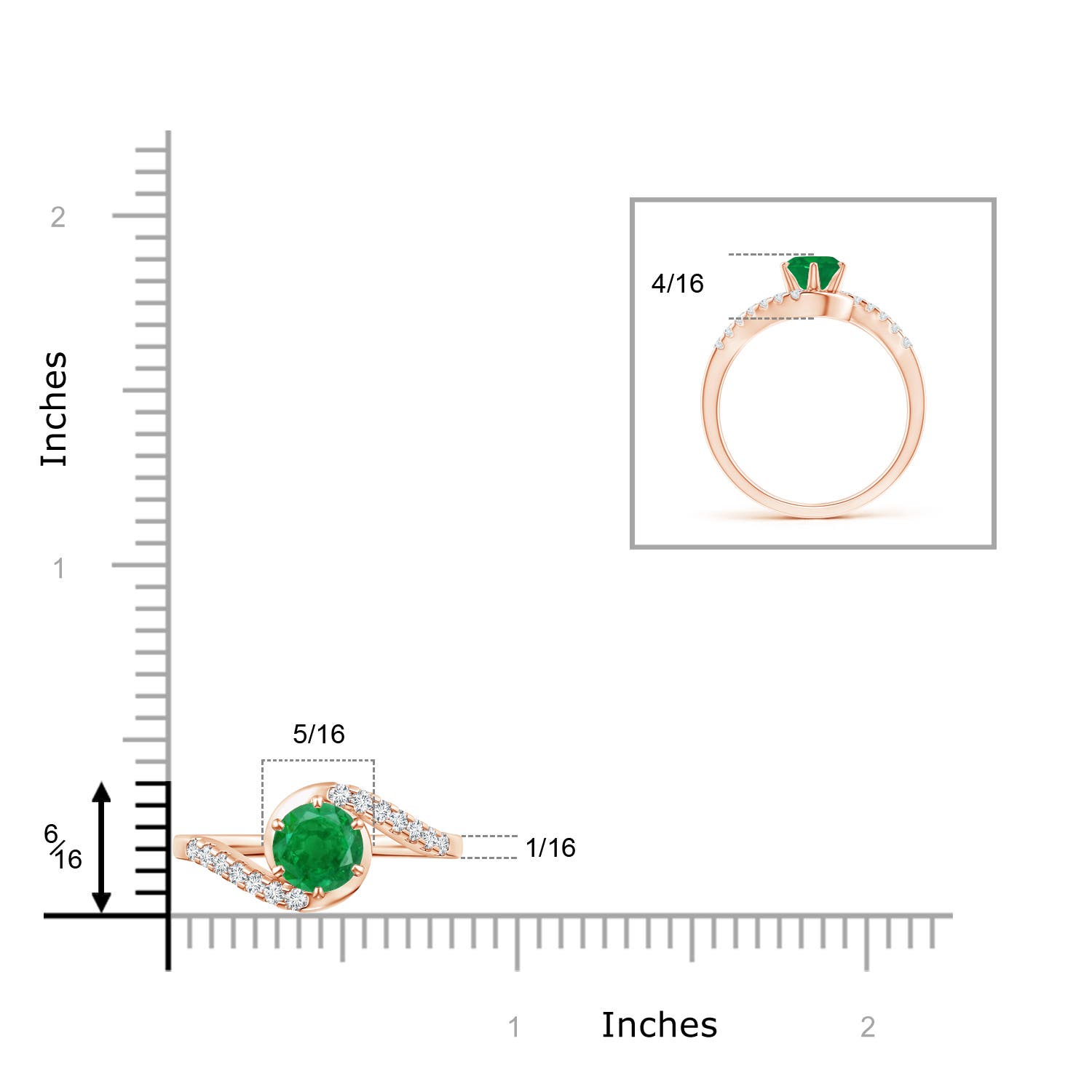 AA - Emerald / 0.95 CT / 14 KT Rose Gold