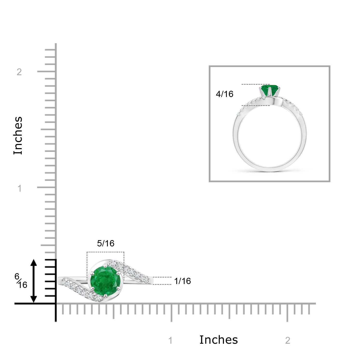 AA - Emerald / 0.95 CT / 14 KT White Gold