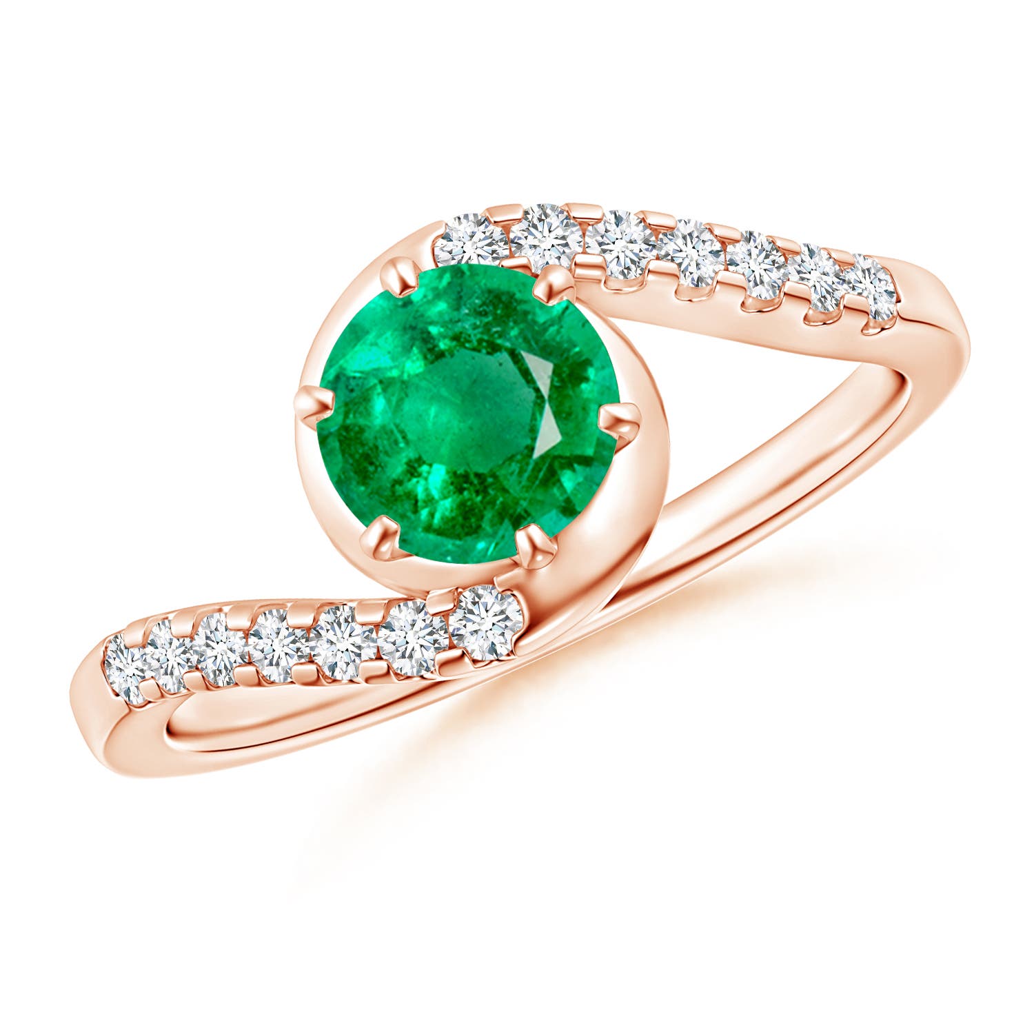 AAA - Emerald / 0.95 CT / 14 KT Rose Gold