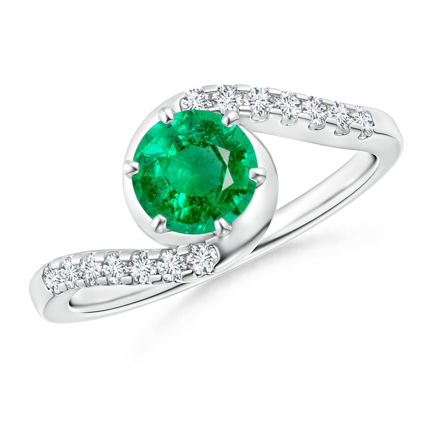 AAA - Emerald / 0.95 CT / 14 KT White Gold