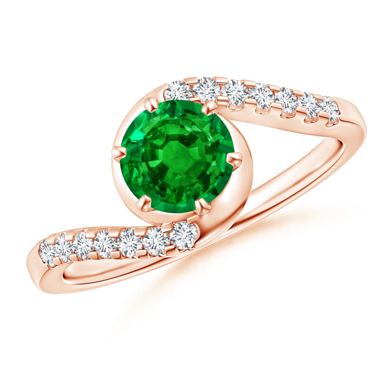 AAAA - Emerald / 0.95 CT / 14 KT Rose Gold