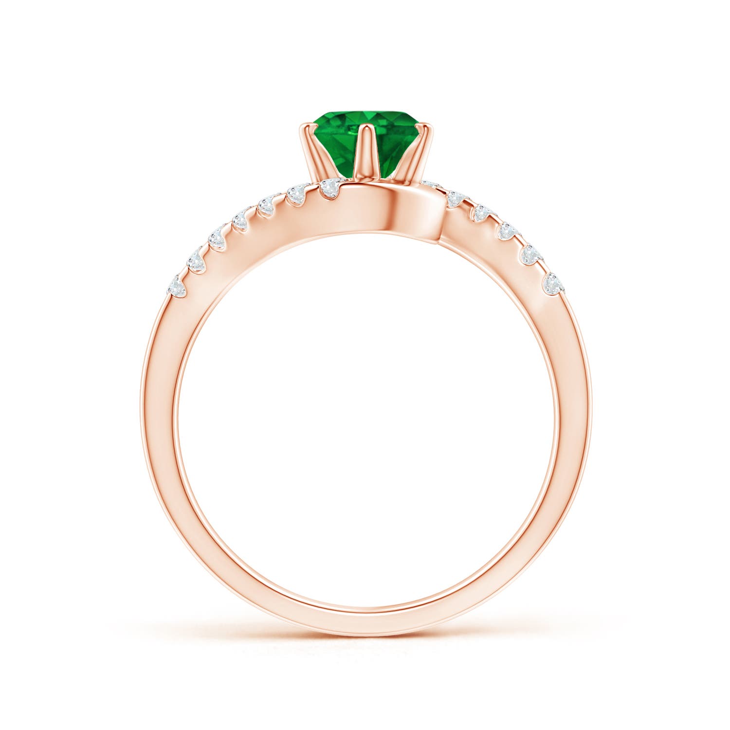 AAAA - Emerald / 0.95 CT / 14 KT Rose Gold